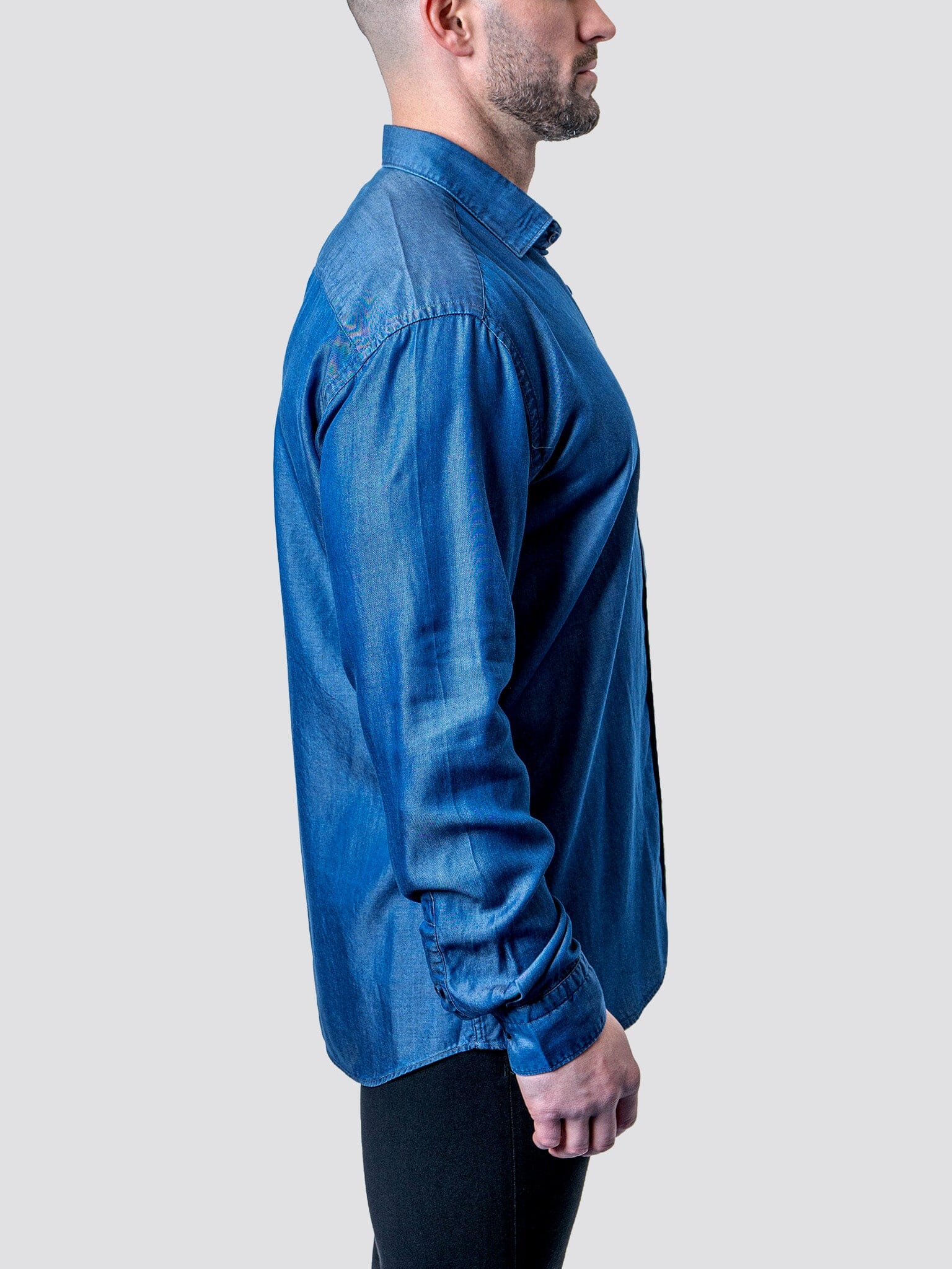 Fibonacci Shiny Denim Blue Shirt