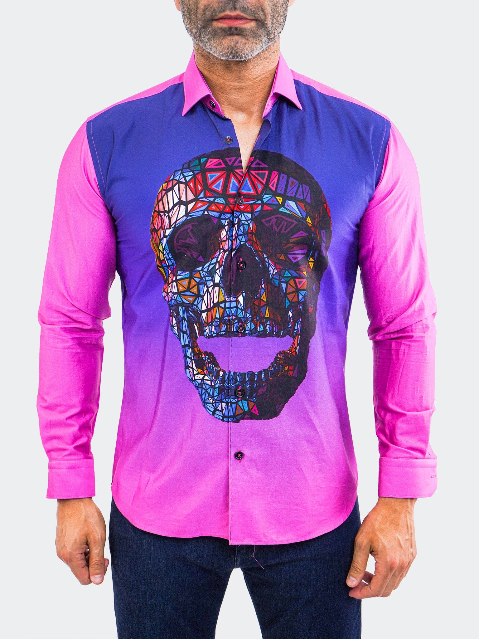 skull dress shirt Maceoo