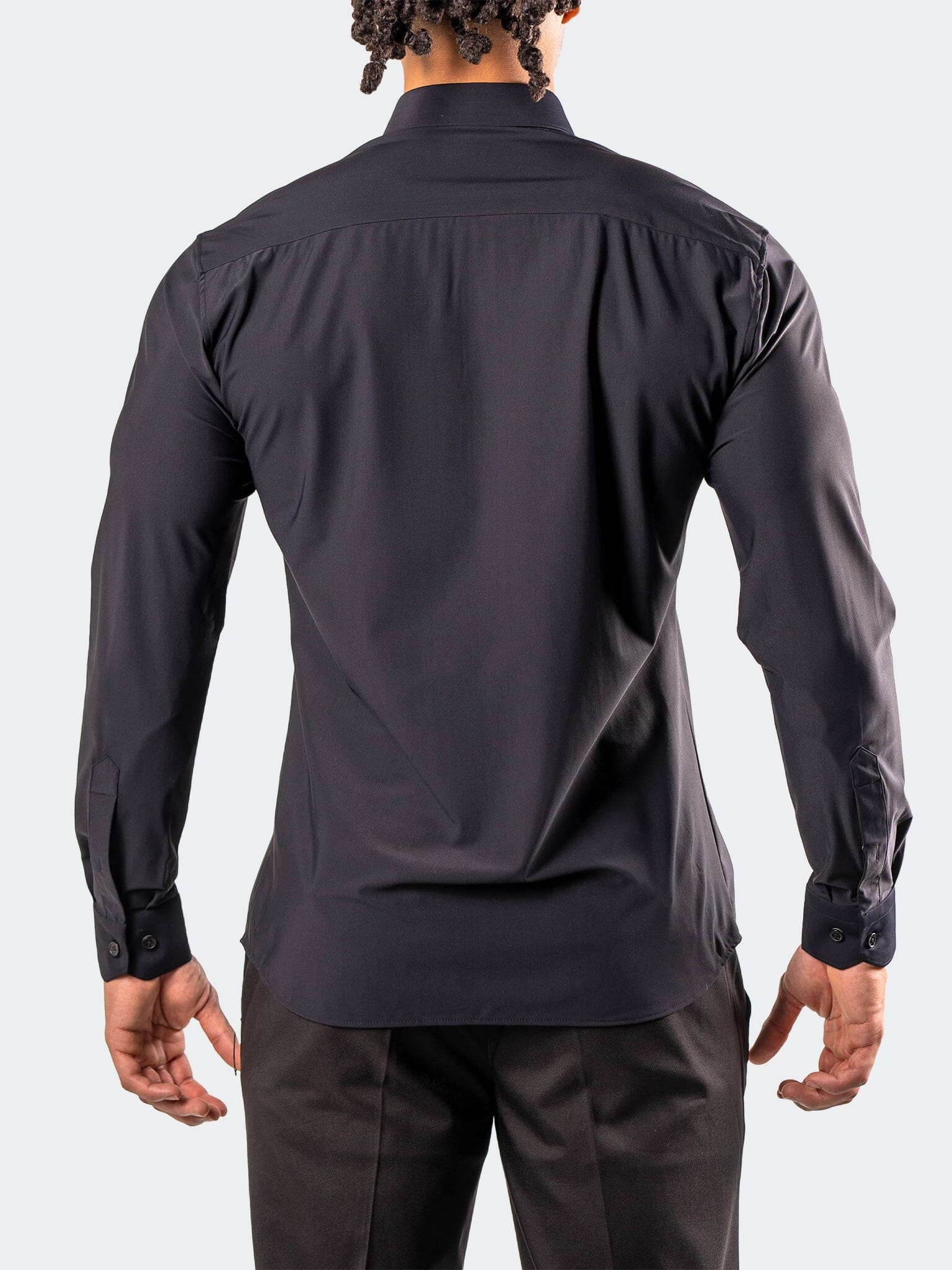 Perm Fibonacci Black Stretch Dress Shirt