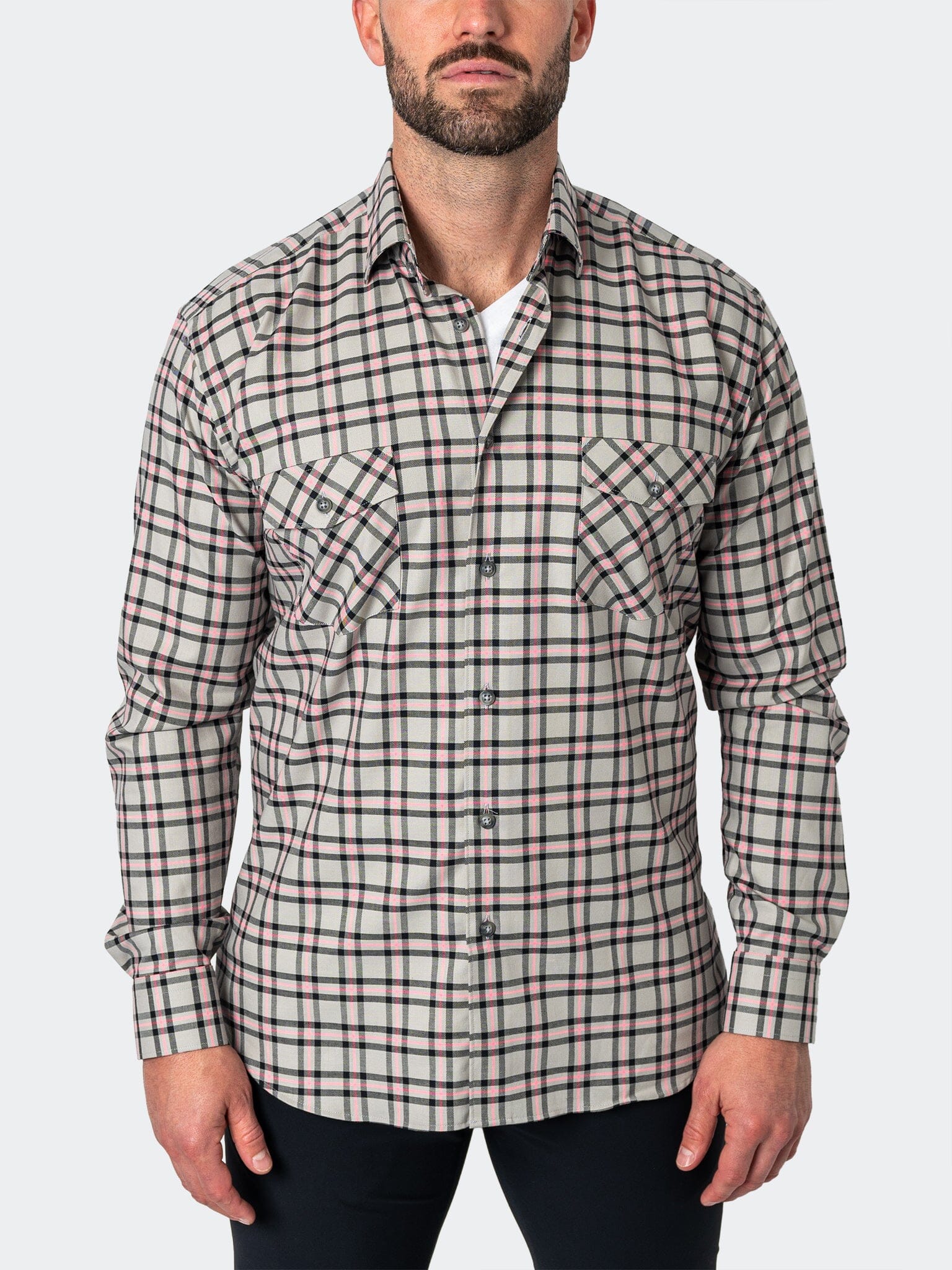 Flannel PlaidPink Grey Shirt