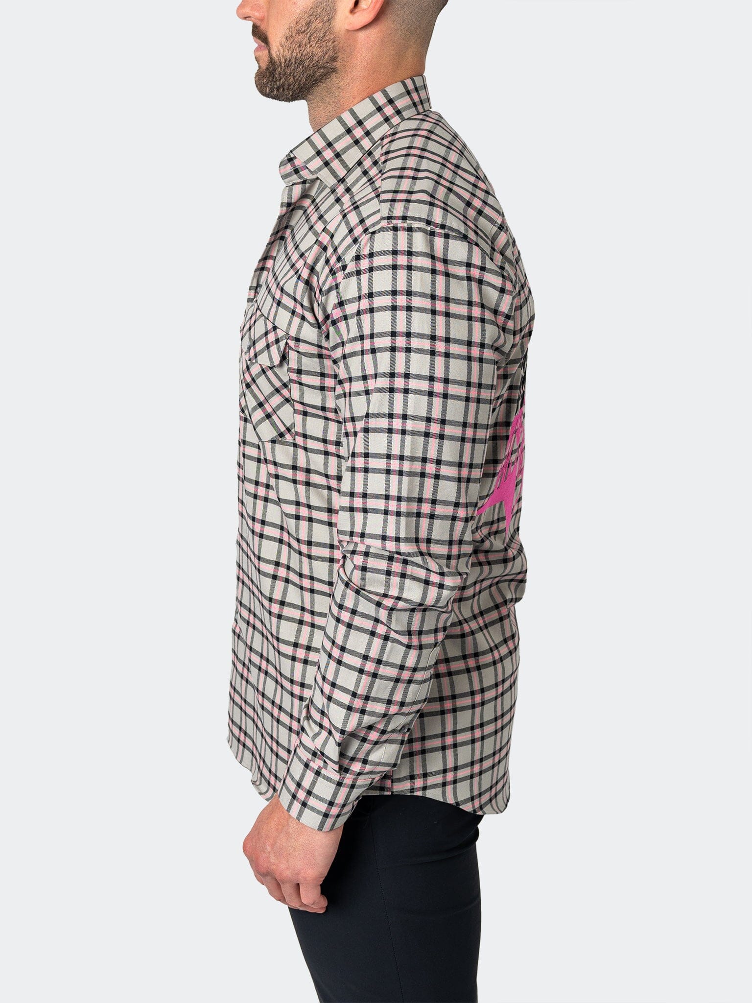 Flannel PlaidPink Grey Shirt