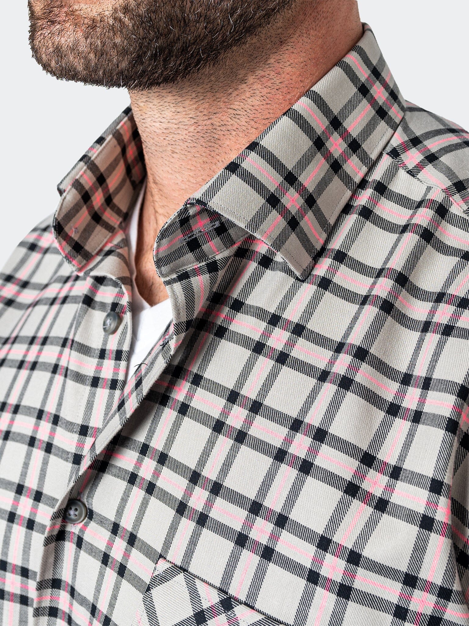 Flannel PlaidPink Grey Shirt
