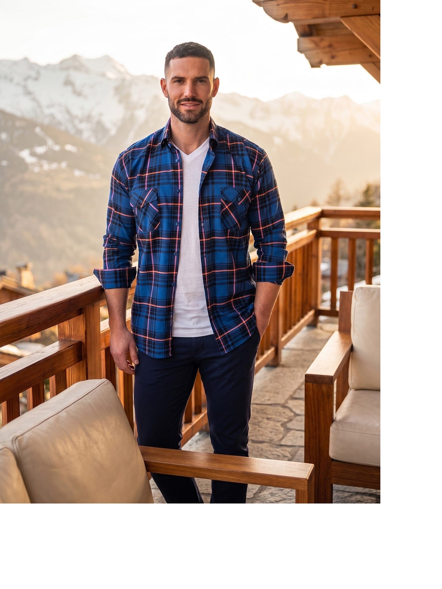 Flannel LargePlaid Blue Shirt