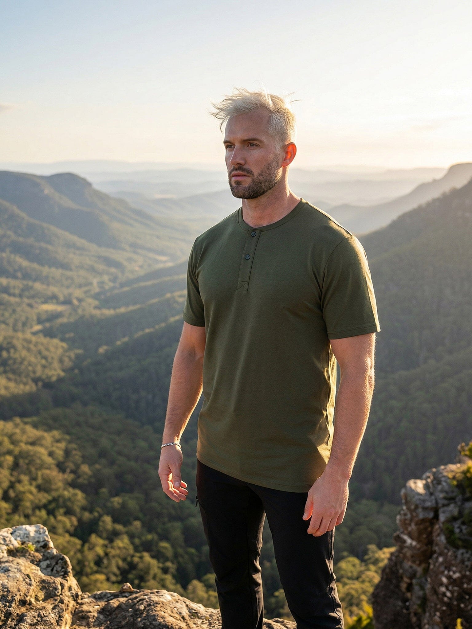 Core Green Henley Shirt