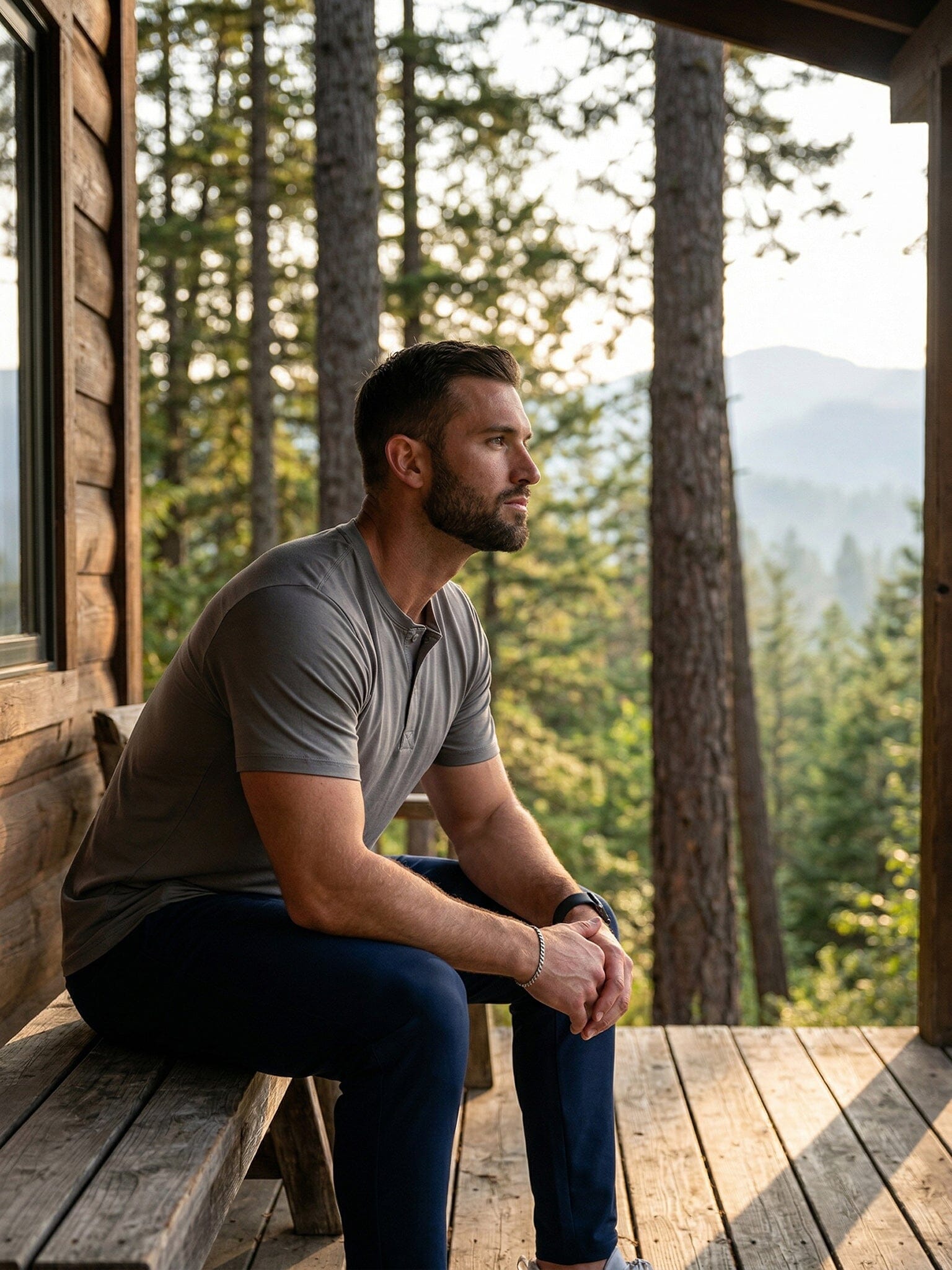 Core Grey Henley Shirt