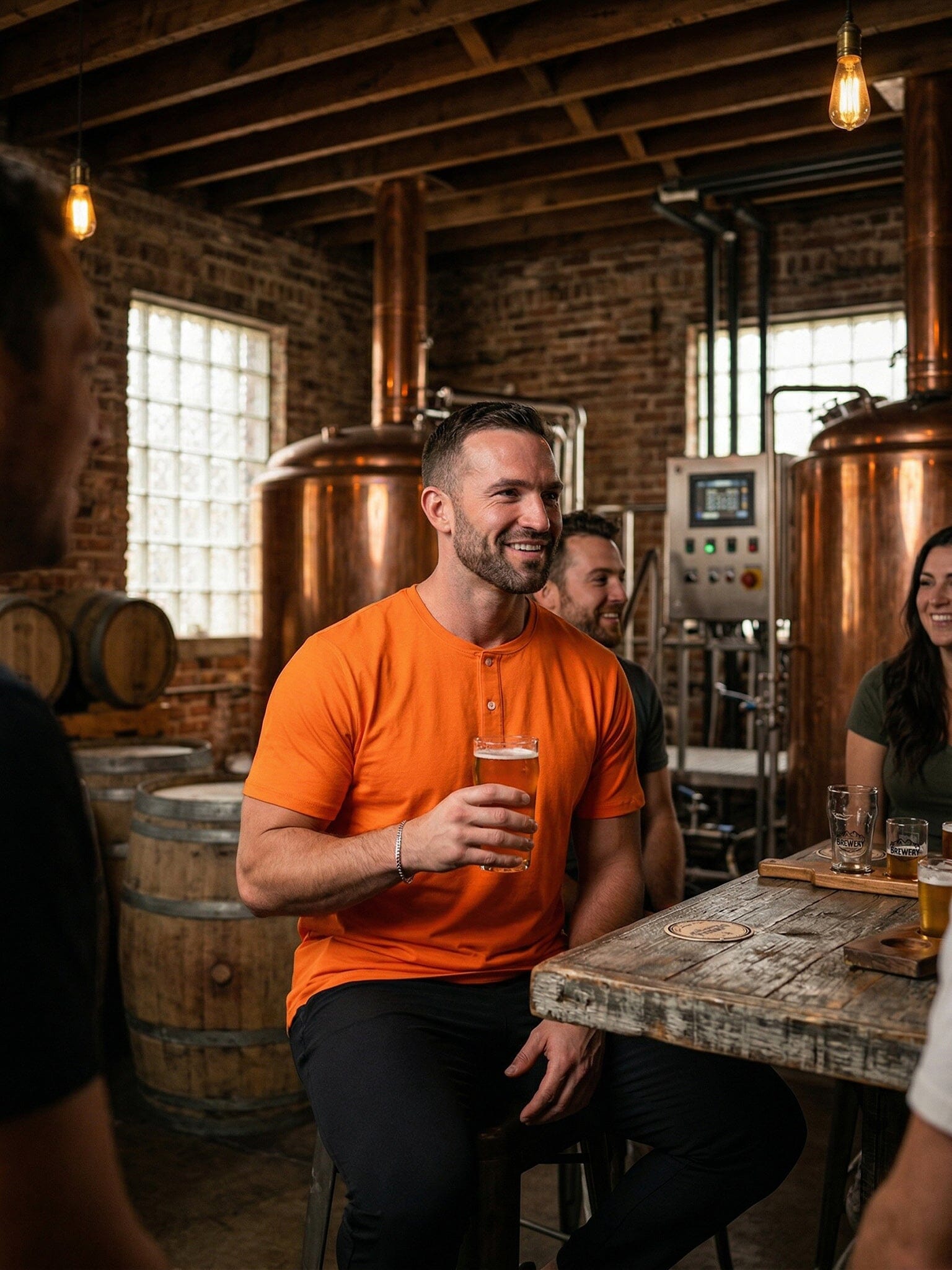 Core Orange Henley Shirt