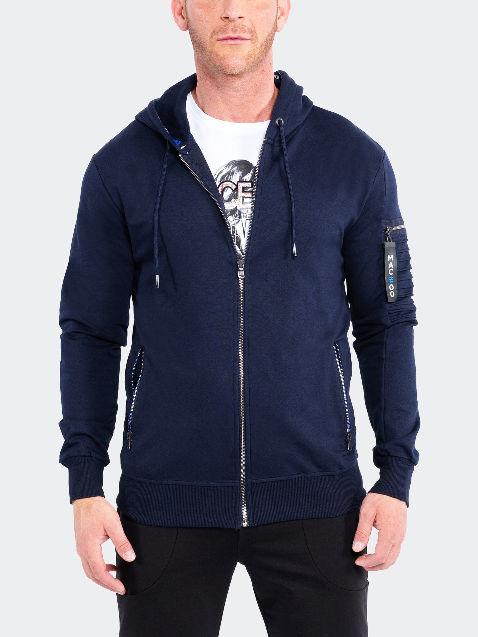 Perm Navy Full-Zip Hoodie