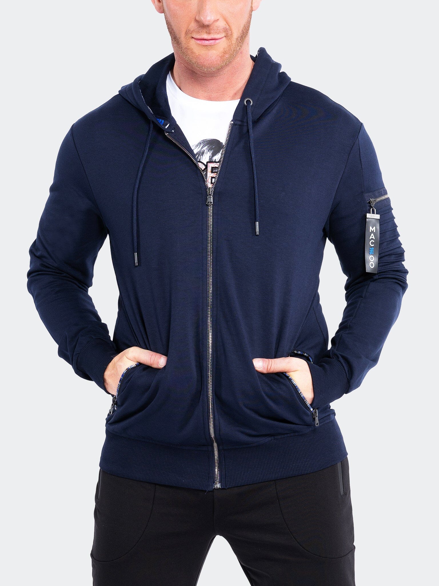 Perm Navy Full-Zip Hoodie