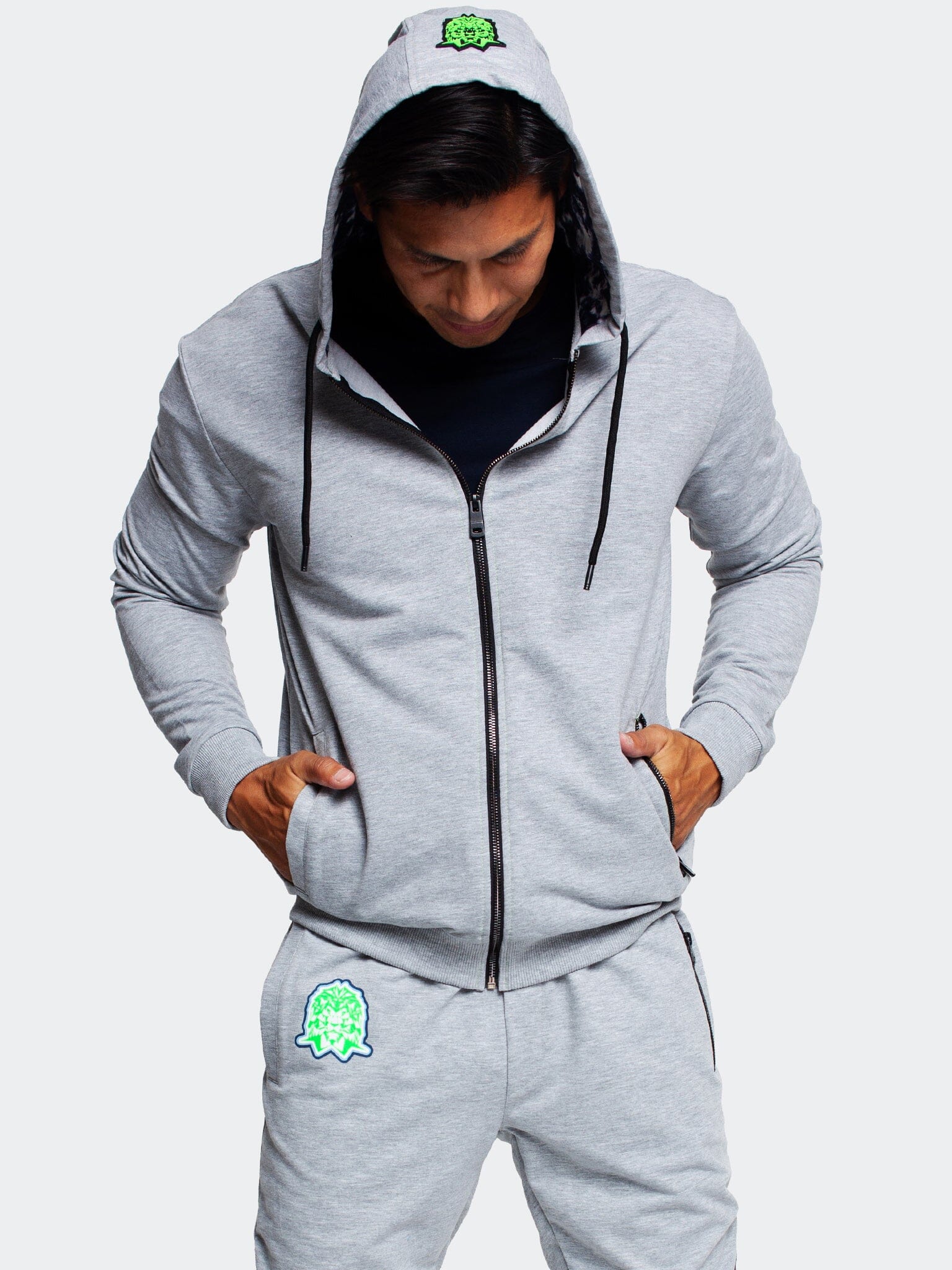 TieDye Grey Full-Zip Hoodie