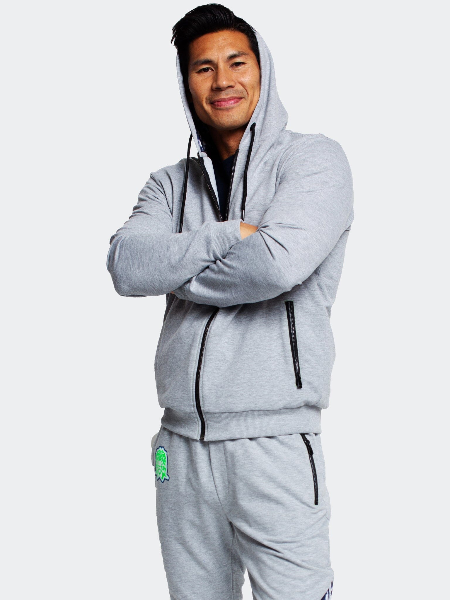 TieDye Grey Full-Zip Hoodie