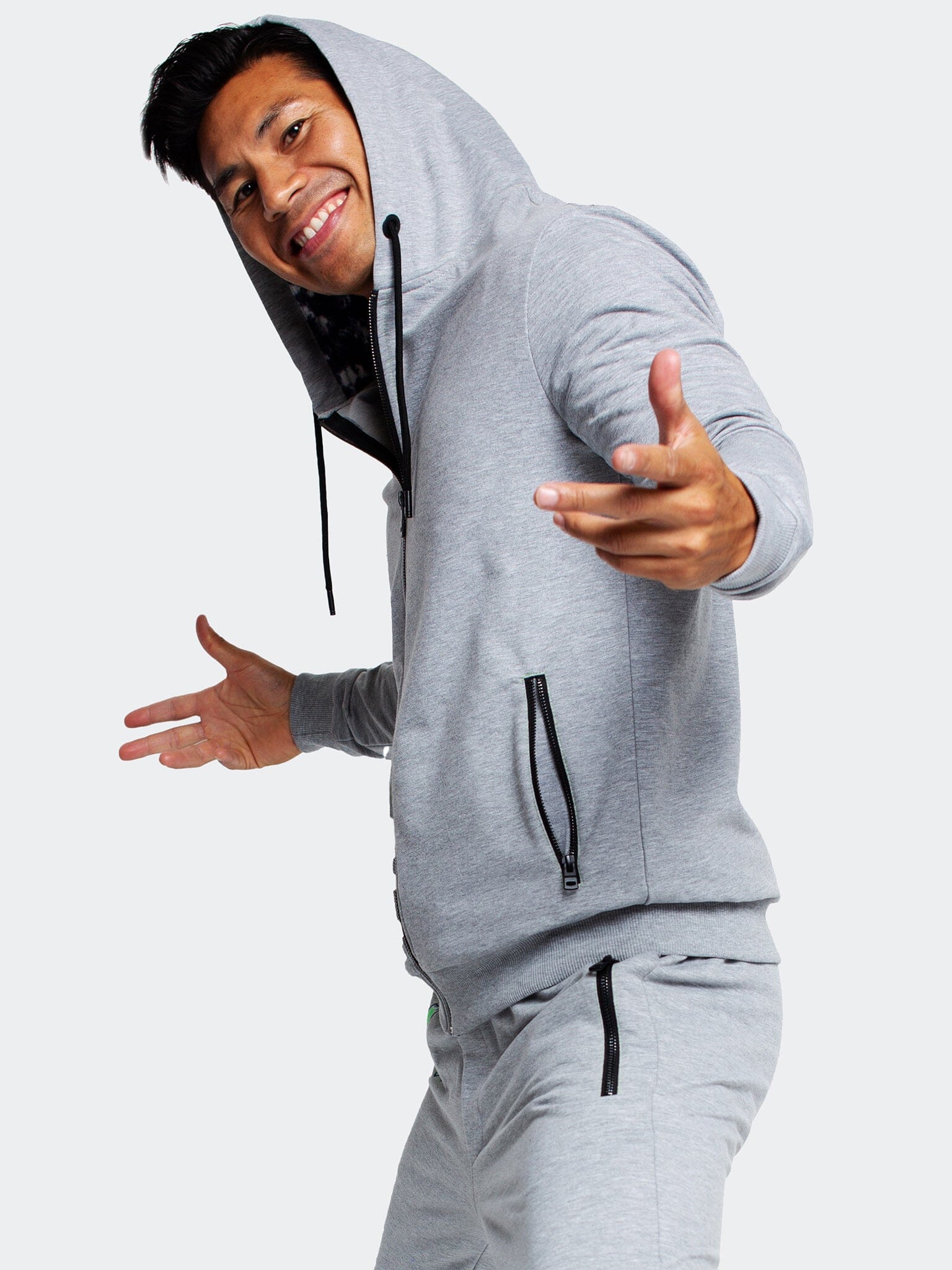 TieDye Grey Full-Zip Hoodie