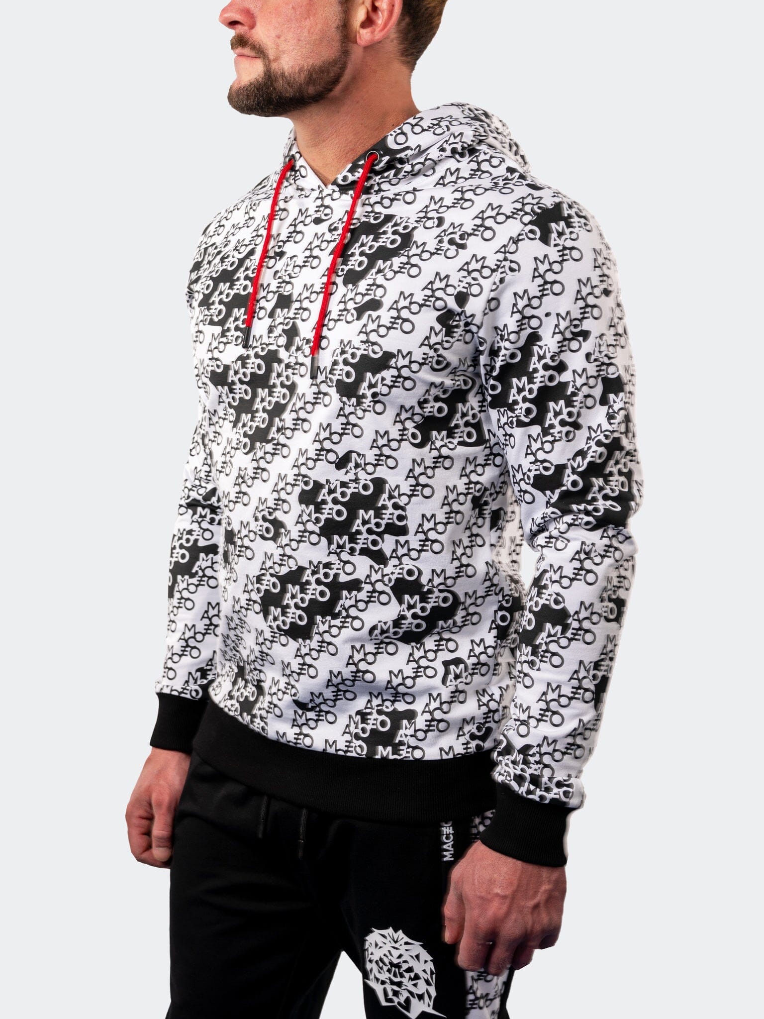 Cloud White Print Hoodie