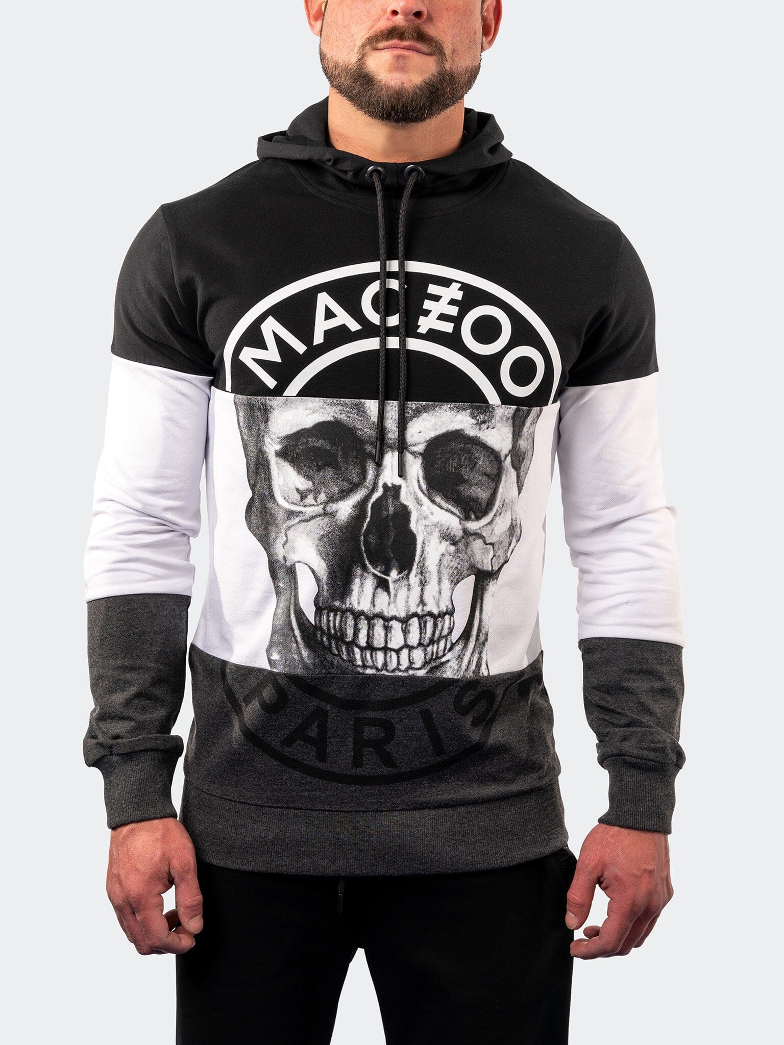 Paris Skull Grey Hoodie