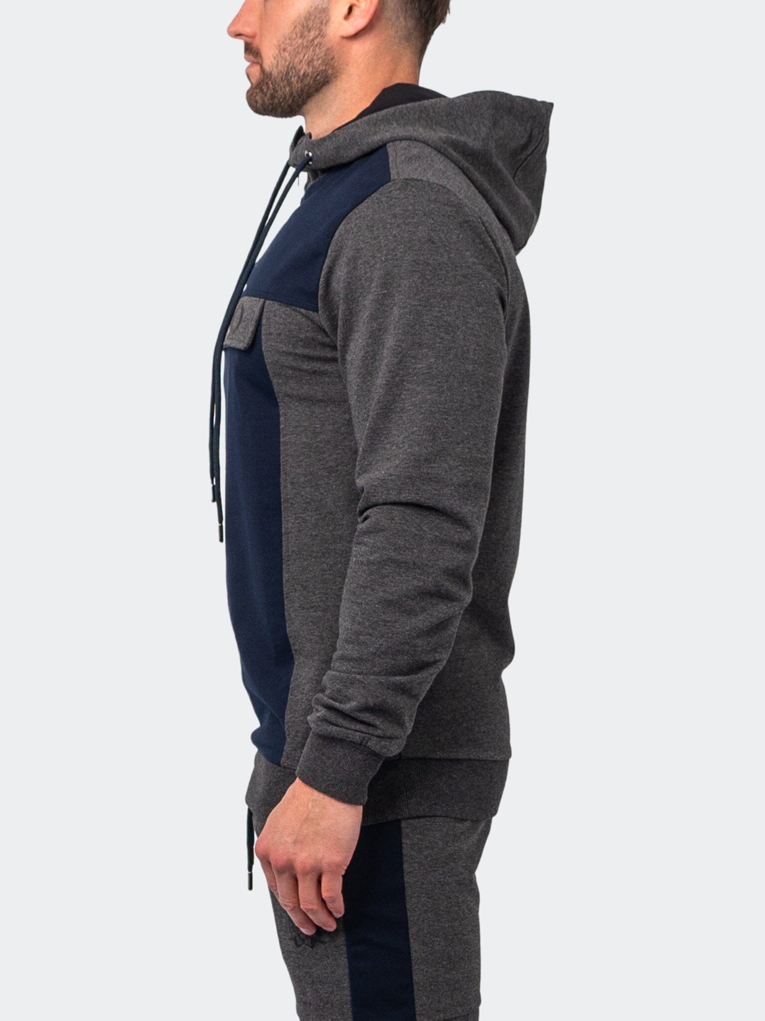 Square Grey Half-Zip Hoodie
