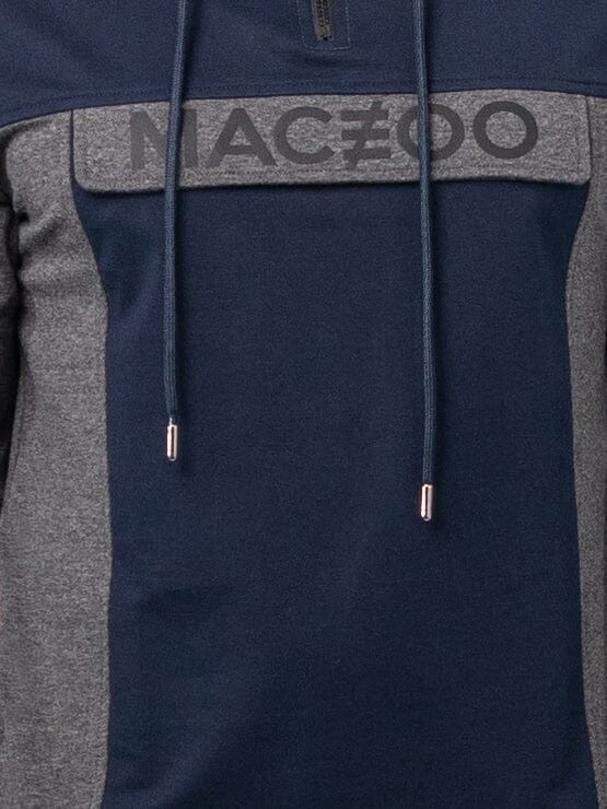 Square Grey Half-Zip Hoodie