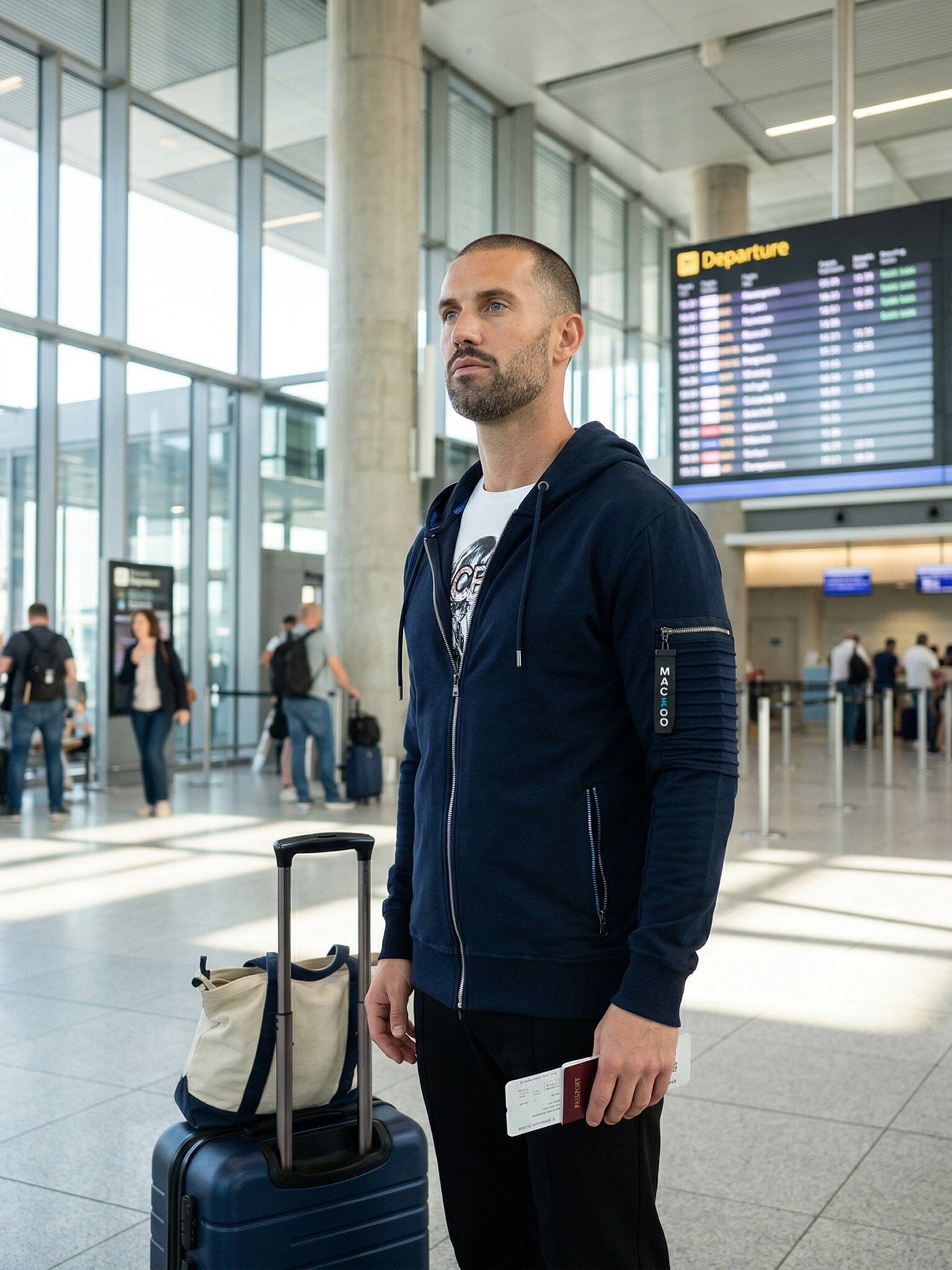Perm Navy Full-Zip Hoodie