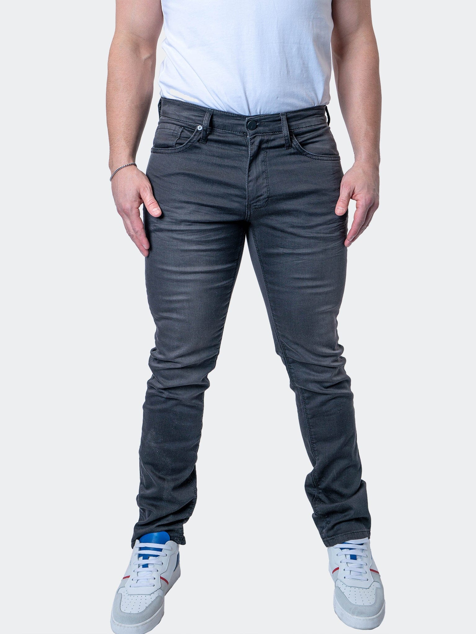Perm Washed Black Stretch Jeans