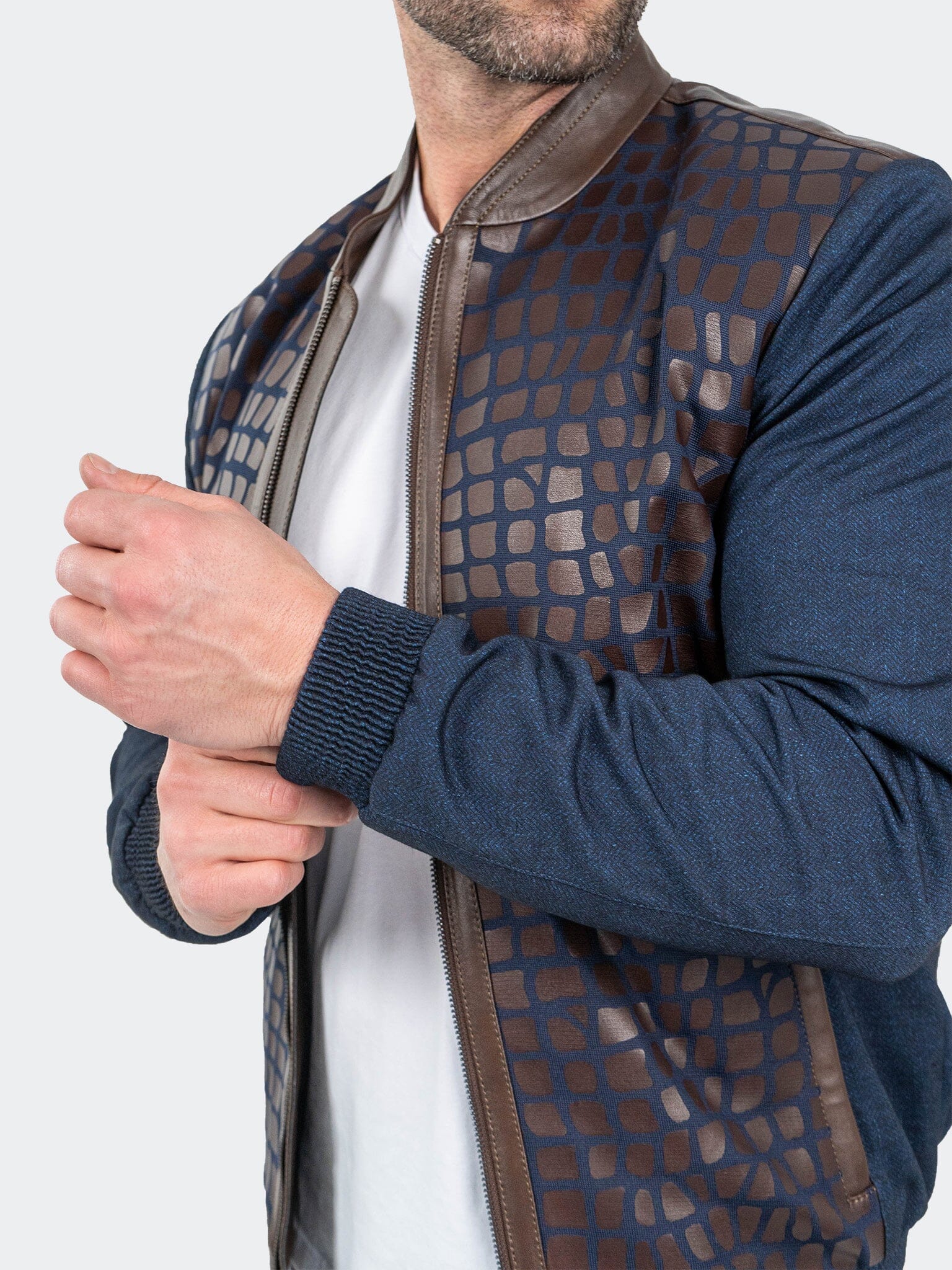 CobbleStone Navy Leather Jacket