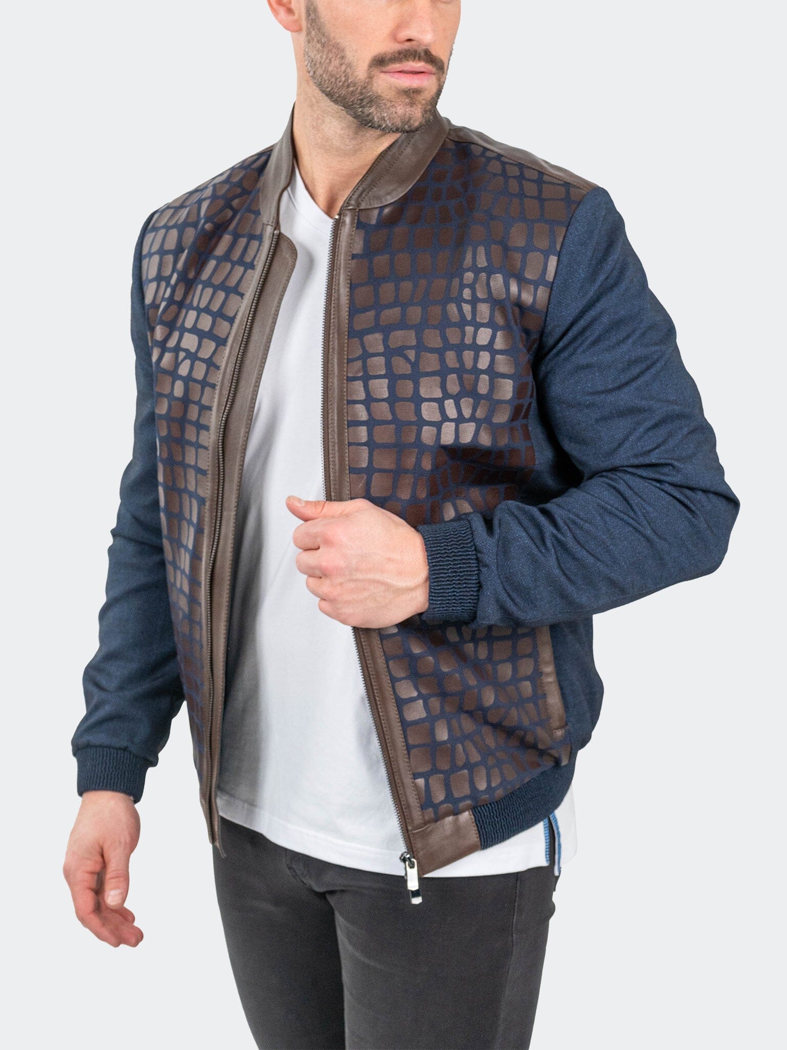 CobbleStone Navy Leather Jacket