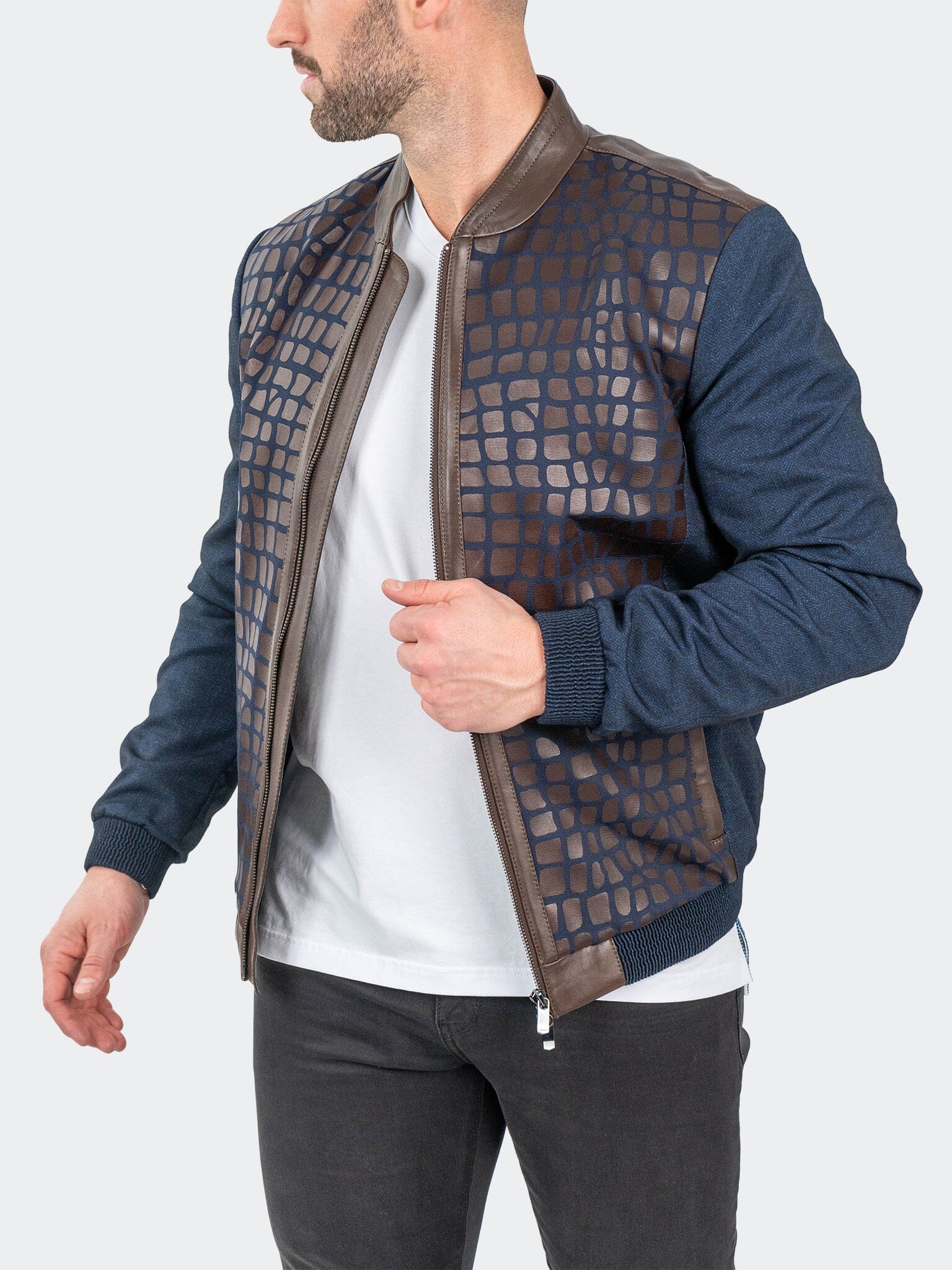 CobbleStone Navy Leather Jacket