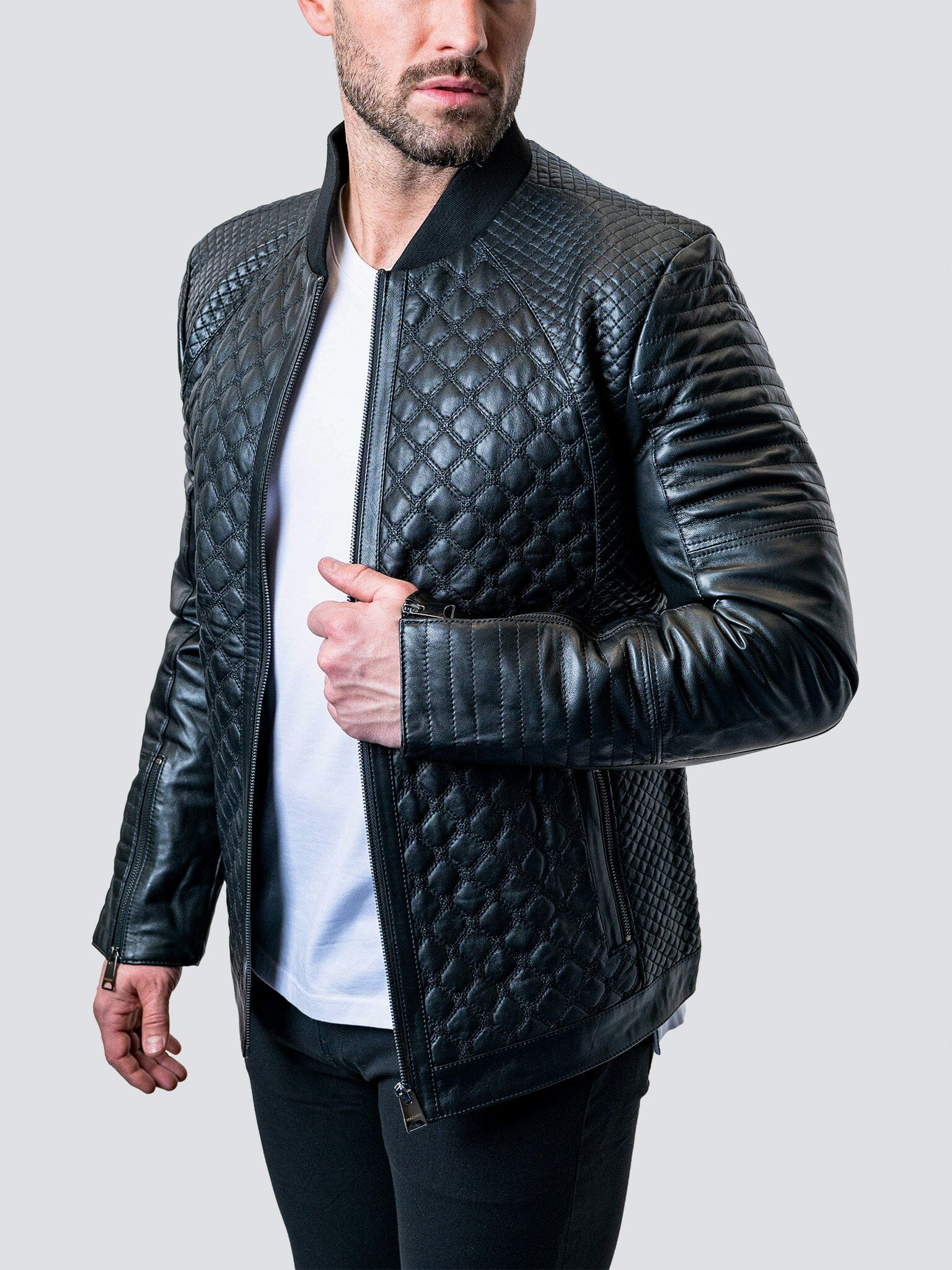 Croco Black Leather Jacket