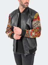 Leather G Dragon Sleeve Black View-6