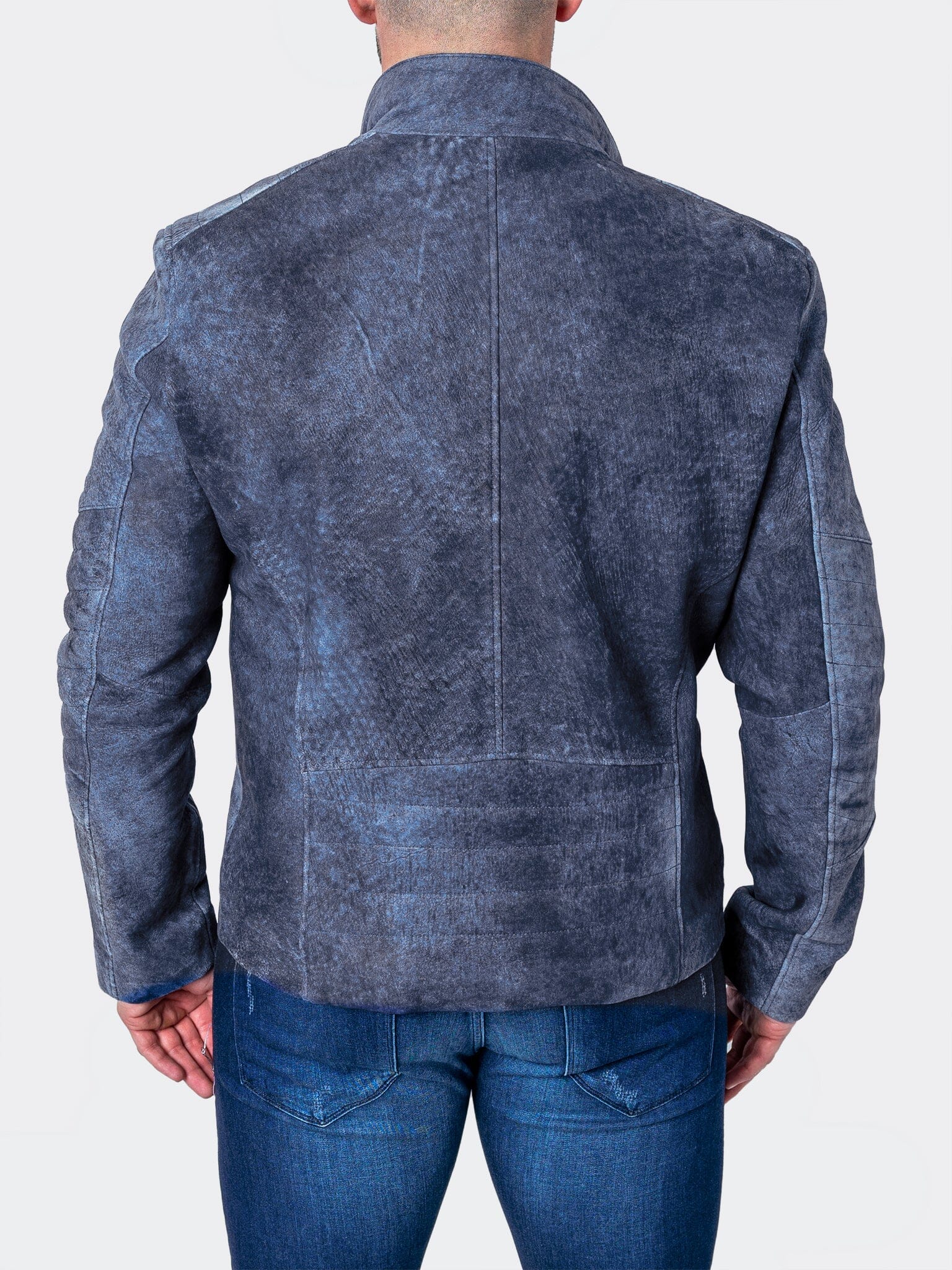 Gene Blue Leather Jacket
