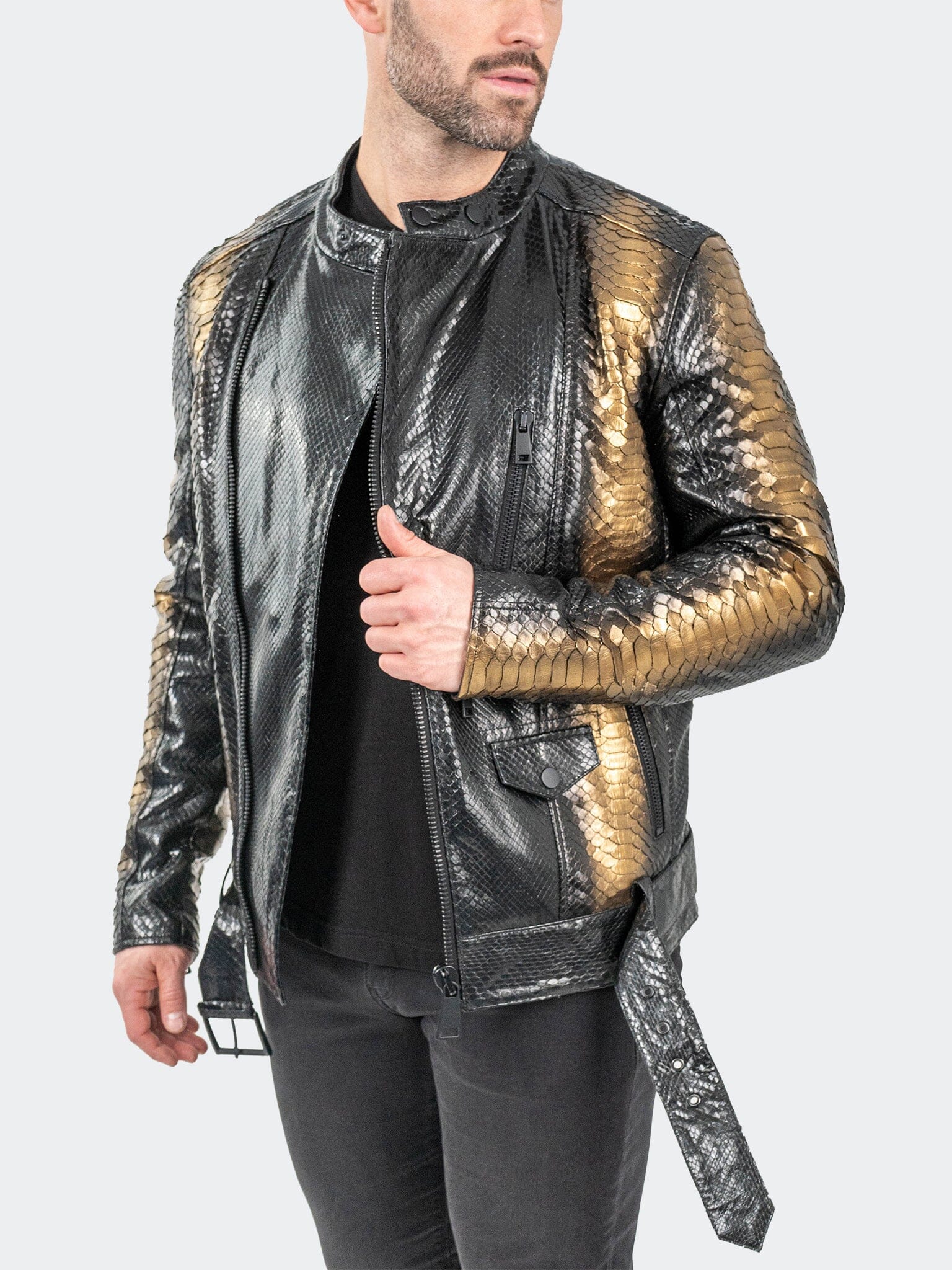 Leather PythonCopperHead Black