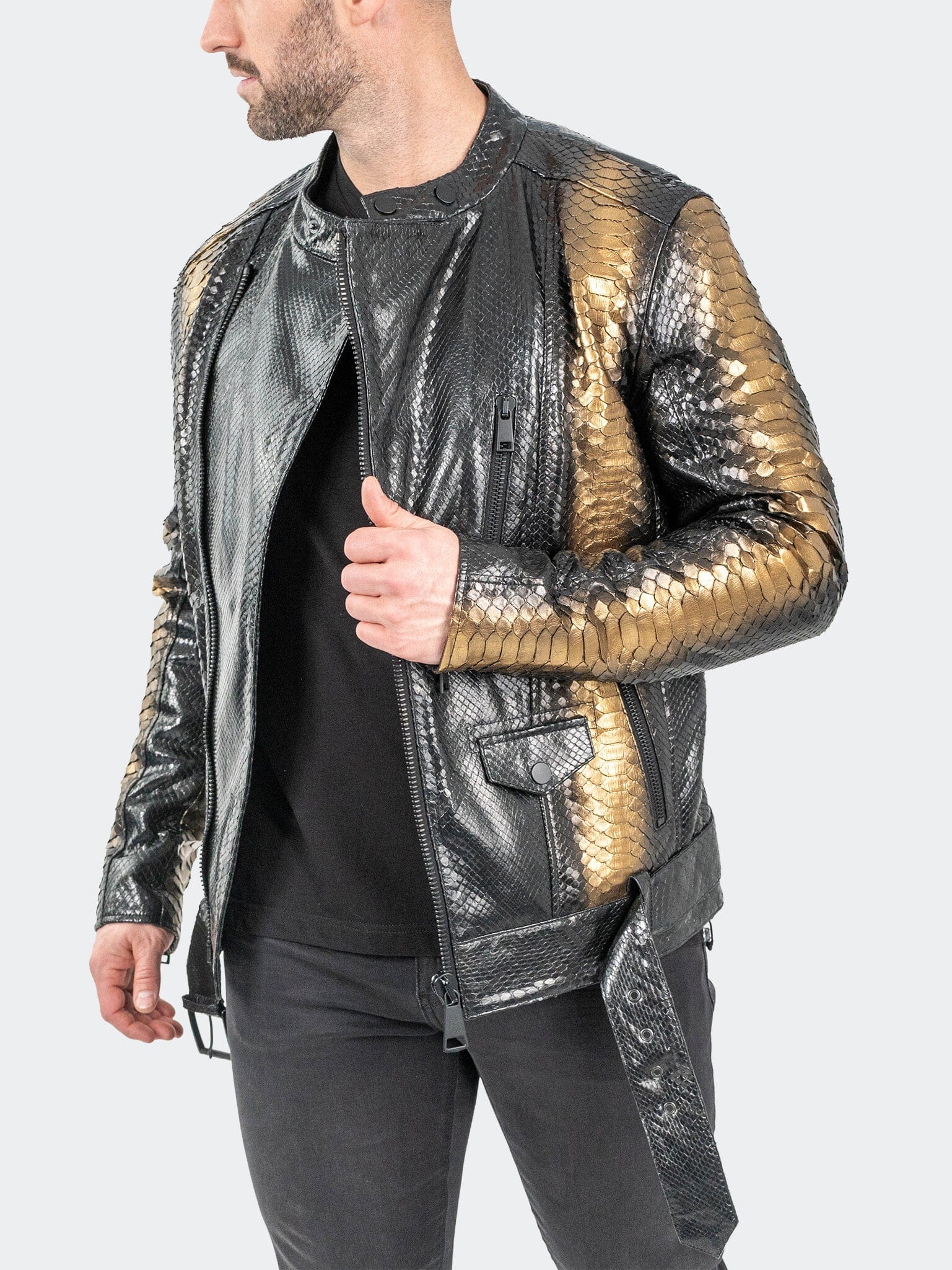 Leather PythonCopperHead Black
