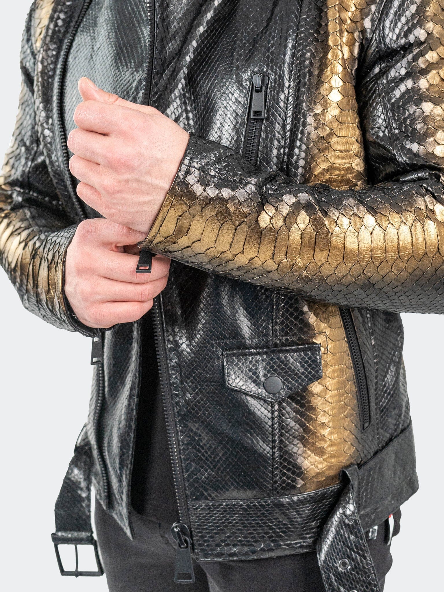 Leather PythonCopperHead Black