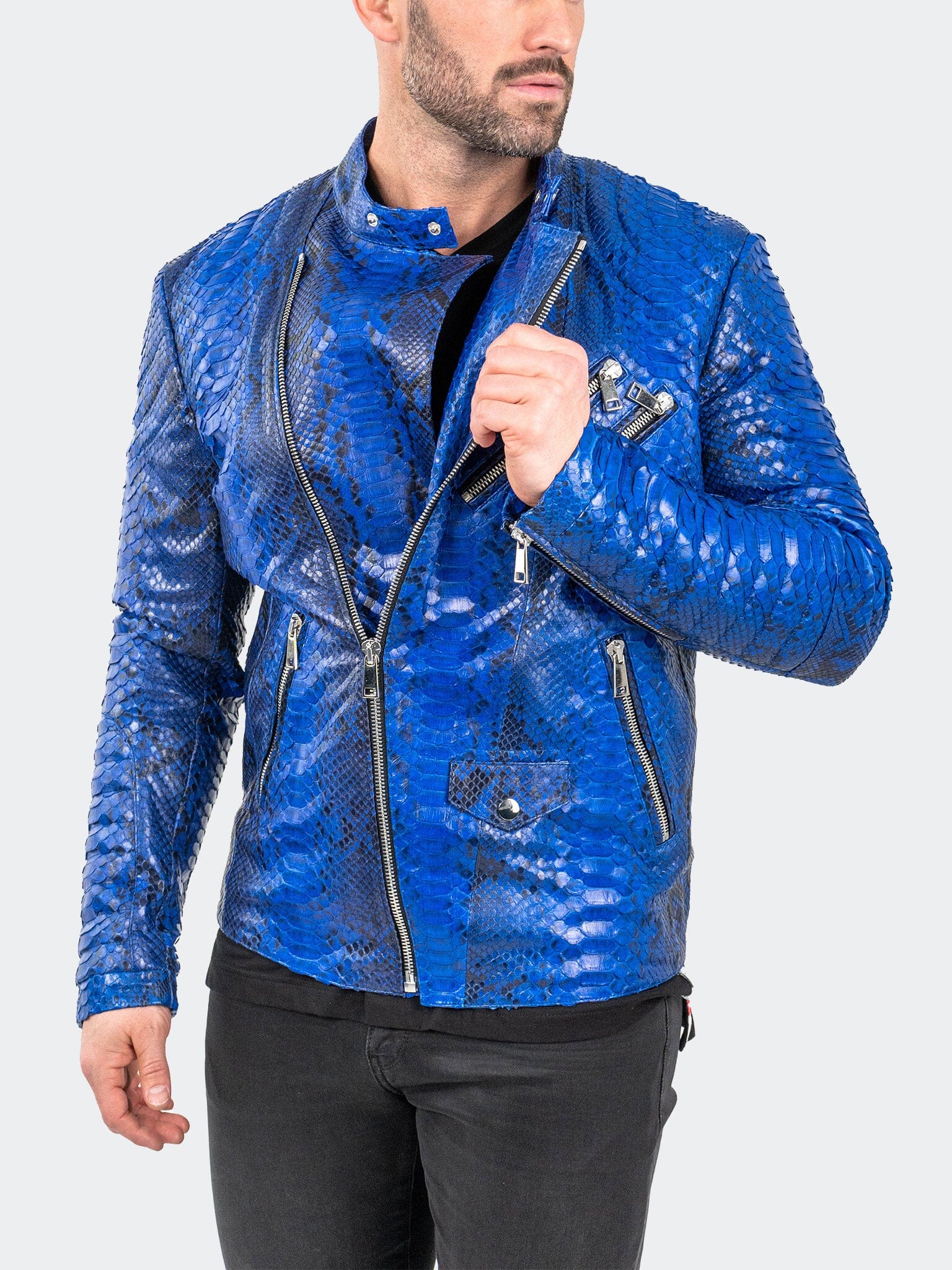 Leather Python Blue Jacket