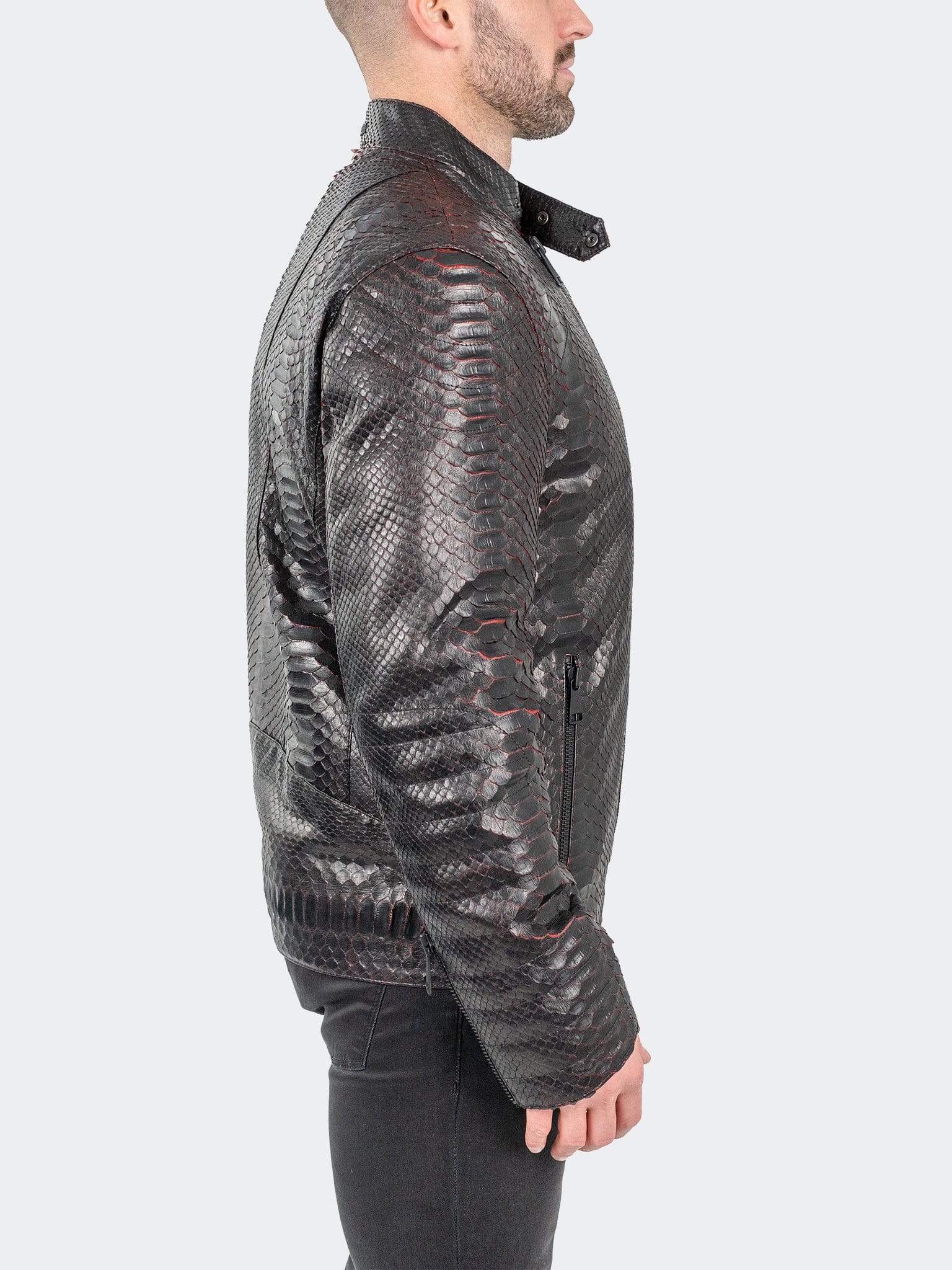 Leather PythonRed Black