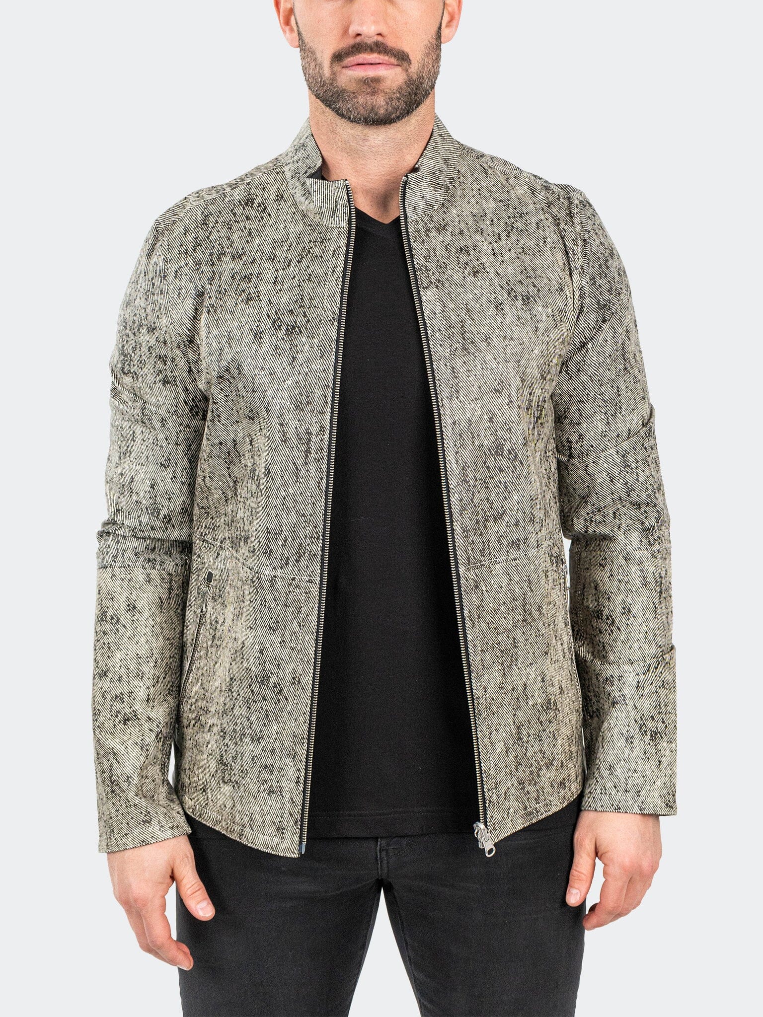 ReverseGranite Grey Leather Jacket