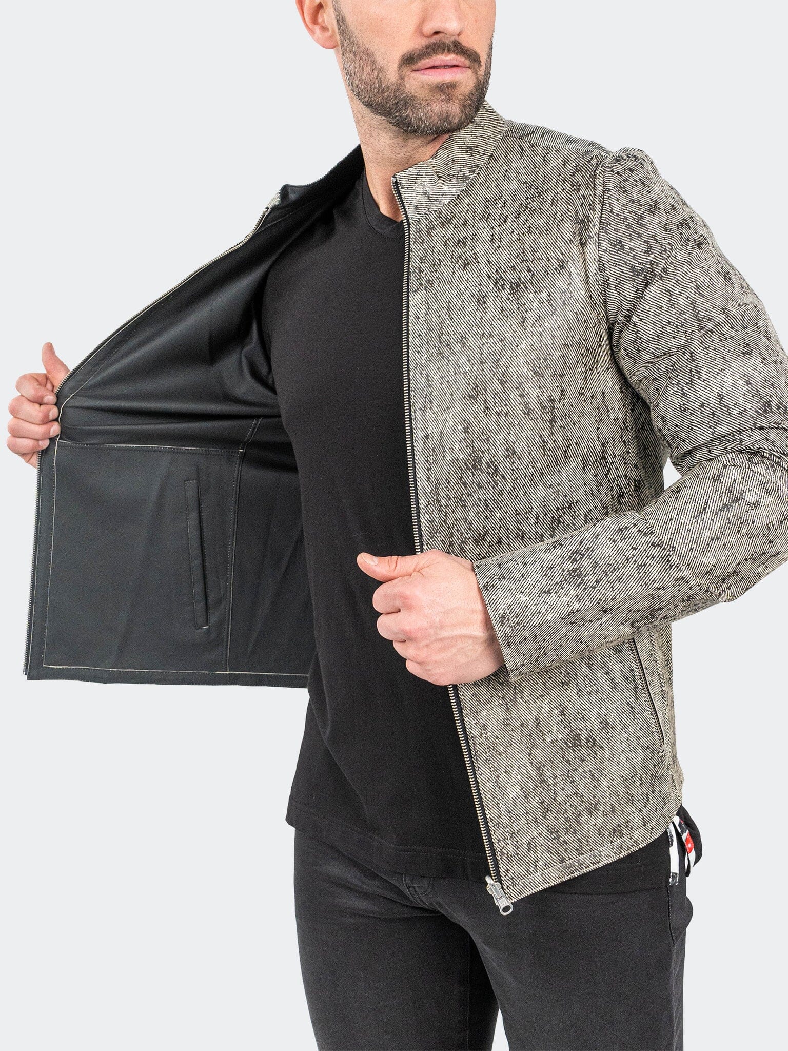 ReverseGranite Grey Leather Jacket