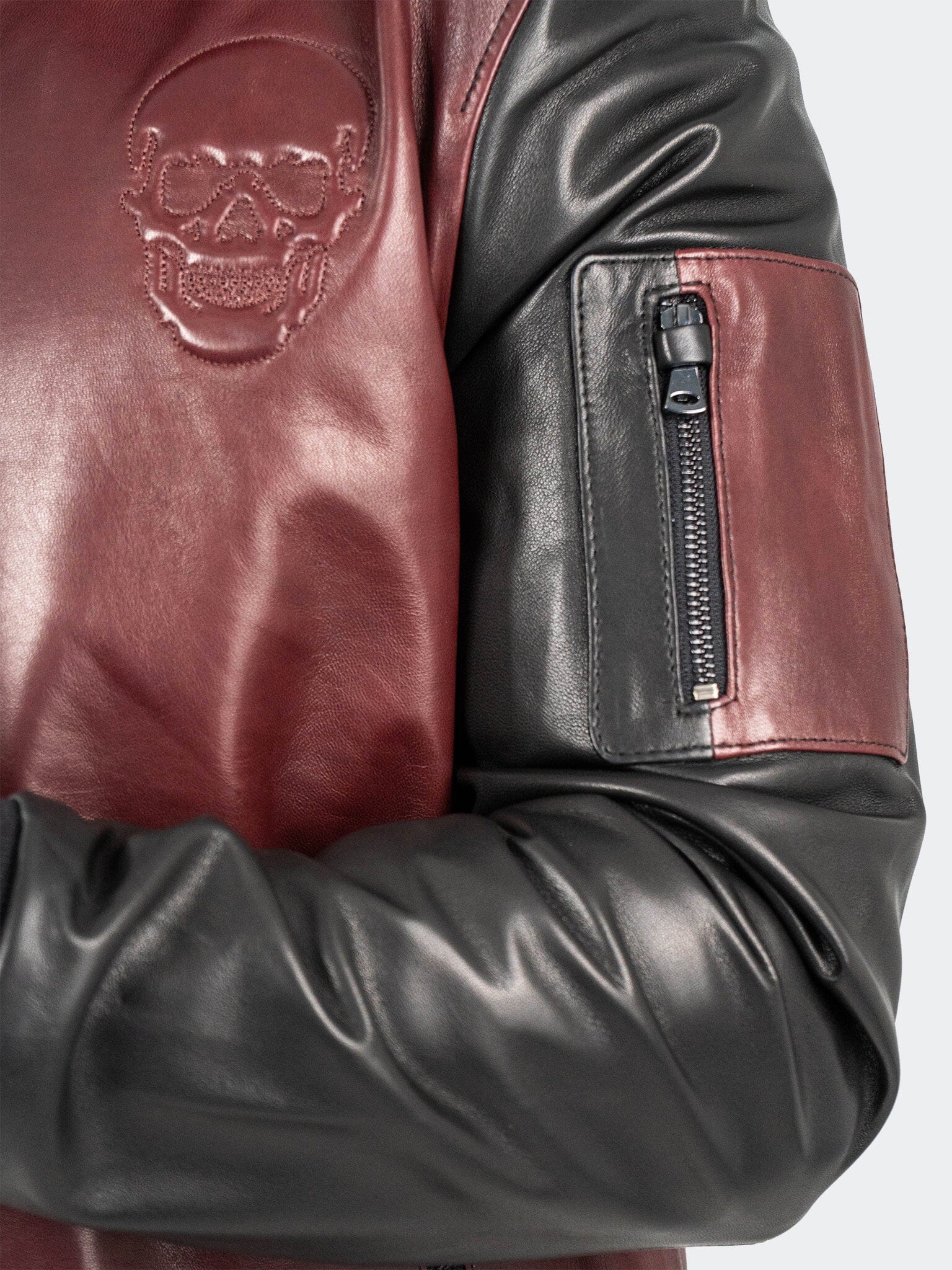 Leather SkullBlack Burgundy