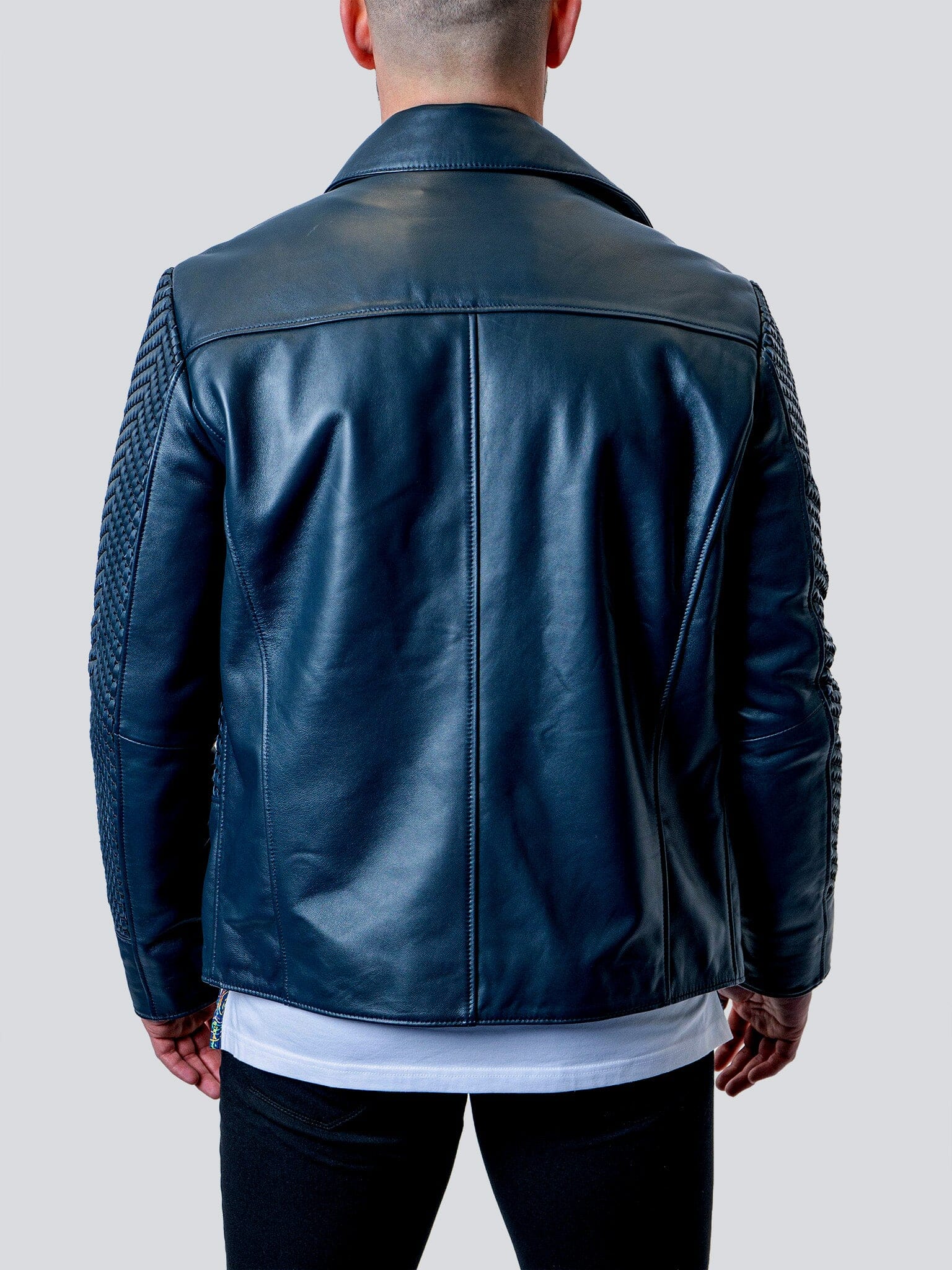 Tresser Blue Leather Jacket
