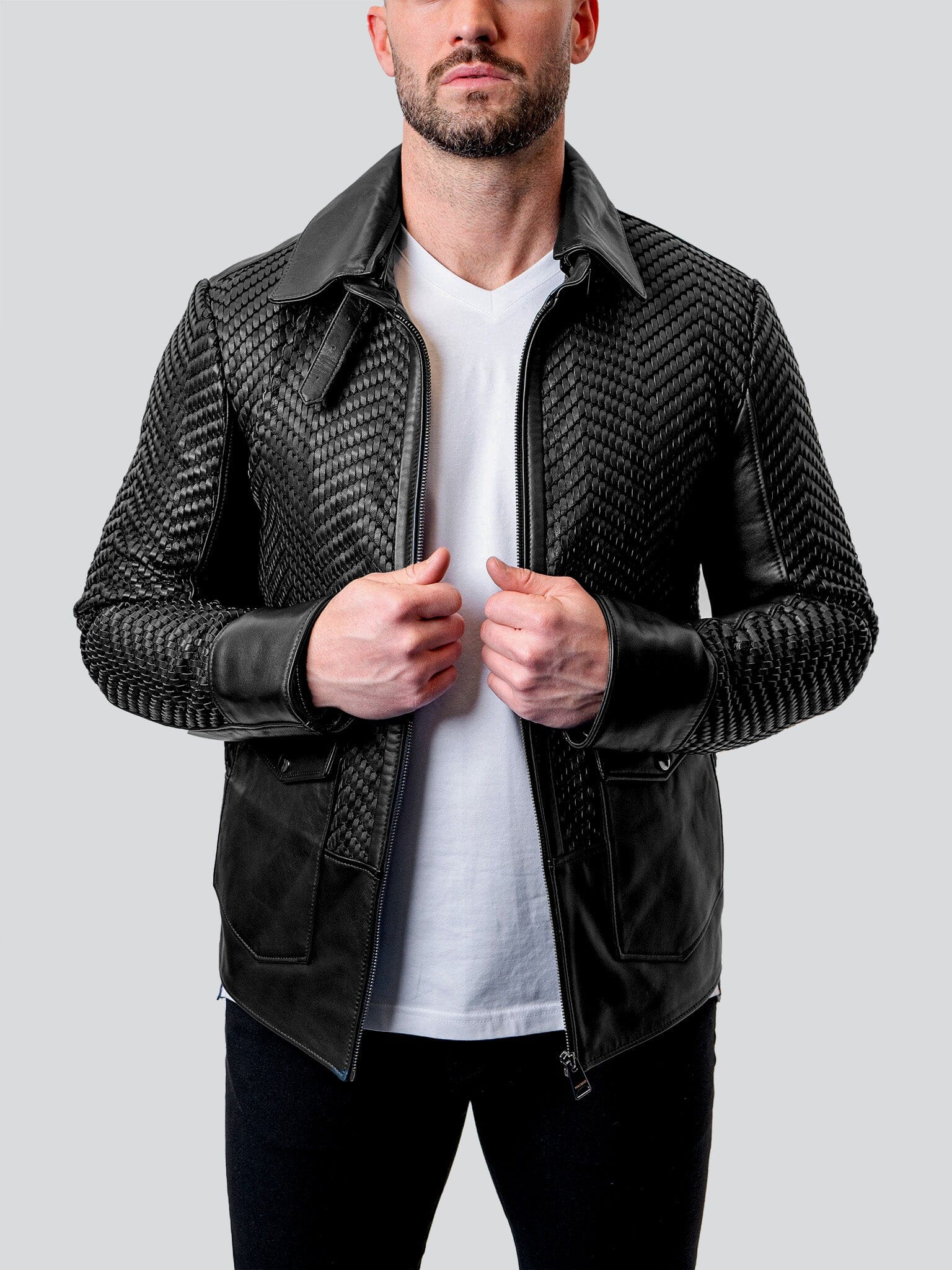 Tresser Black Leather Jacket