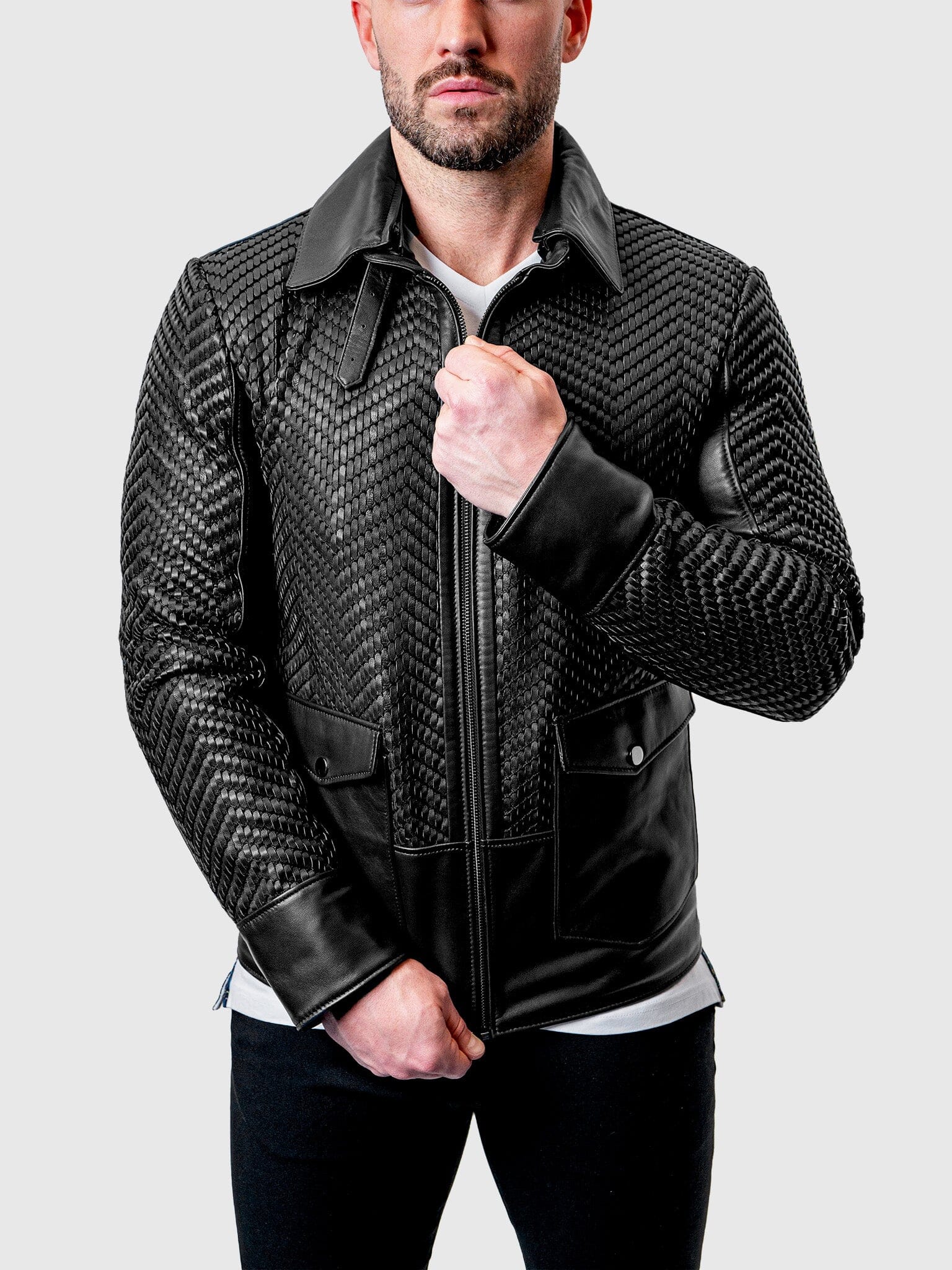 Tresser Black Leather Jacket