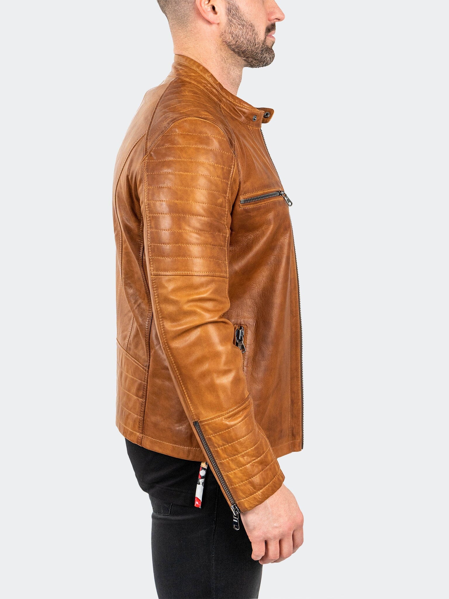 Wood Brown Leather Jacket