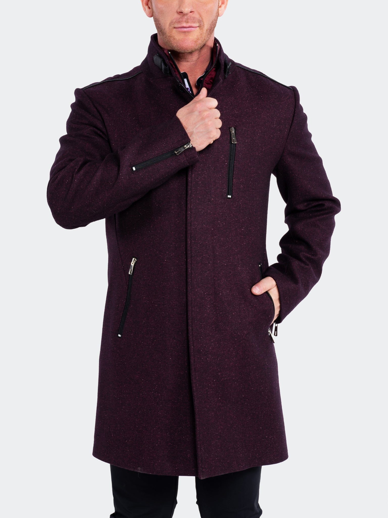 Perm Captain Red Peacoat Jacket