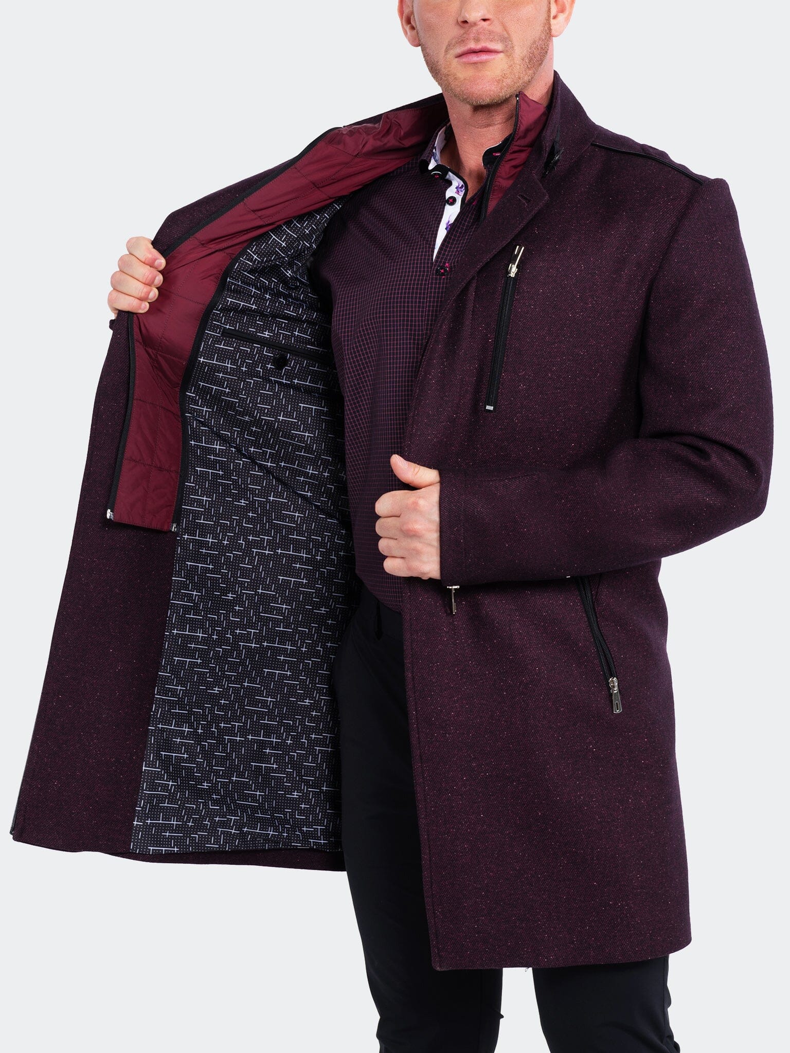 Perm Captain Red Peacoat Jacket