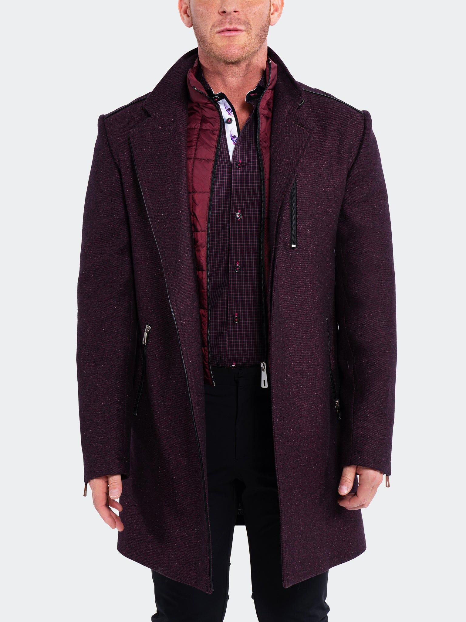 Perm Captain Red Peacoat Jacket