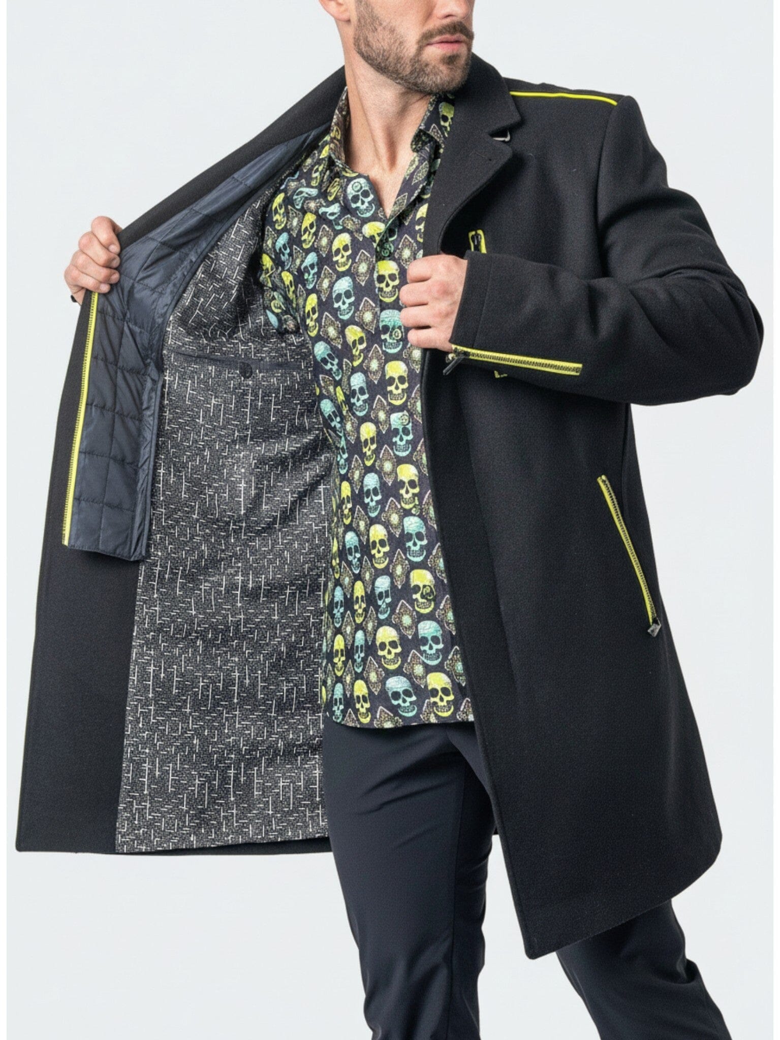 Captain Volt Black Peacoat – Maceoo