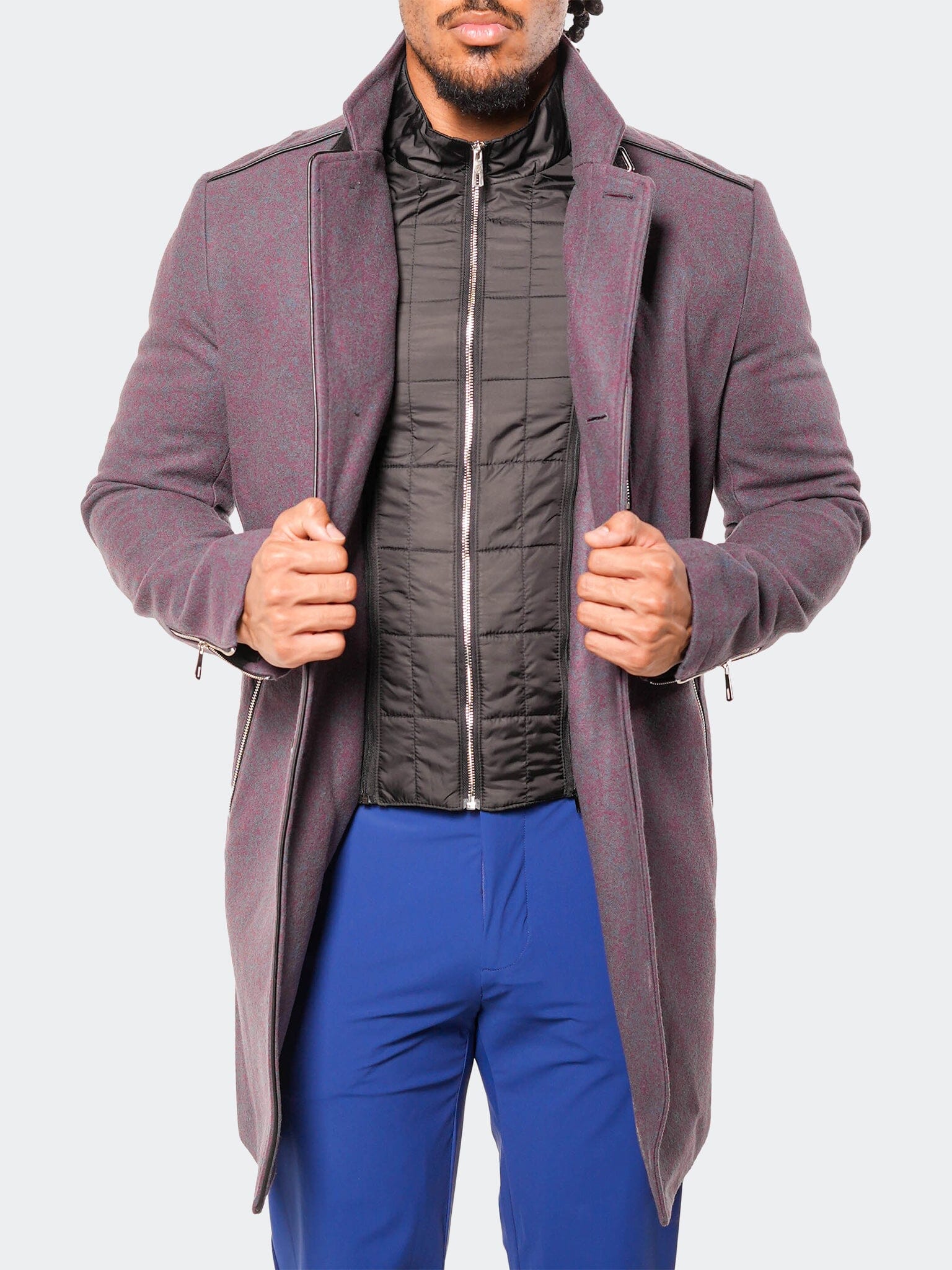 Captain Bordeaux Blue Peacoat