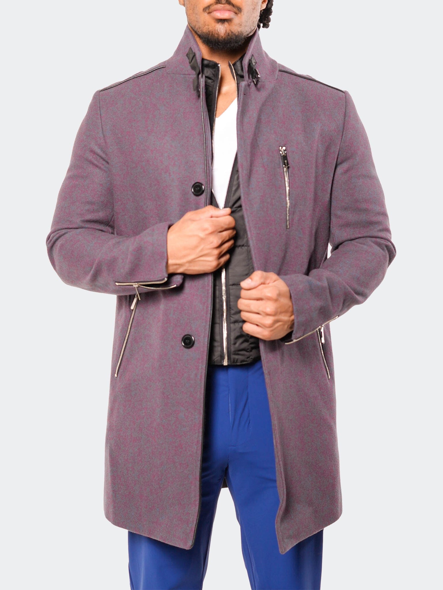 Captain Bordeaux Blue Peacoat