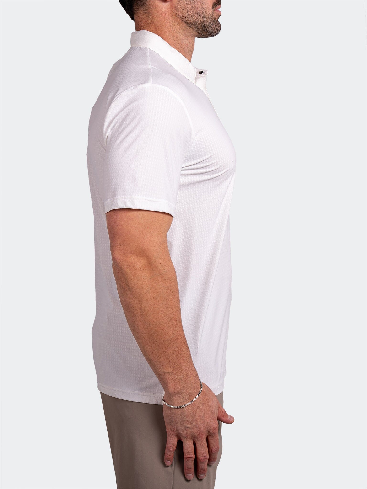 Ascension Textured White Polo