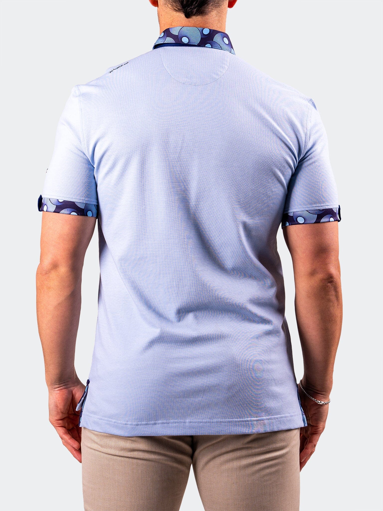 Collar Solid Baby Blue Polo
