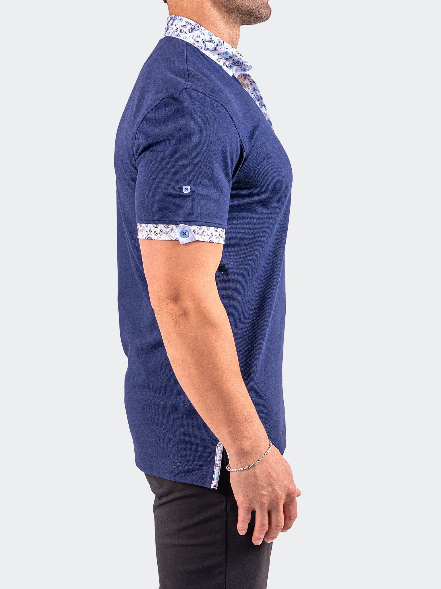 Polo CollarSolidCobalt Blue