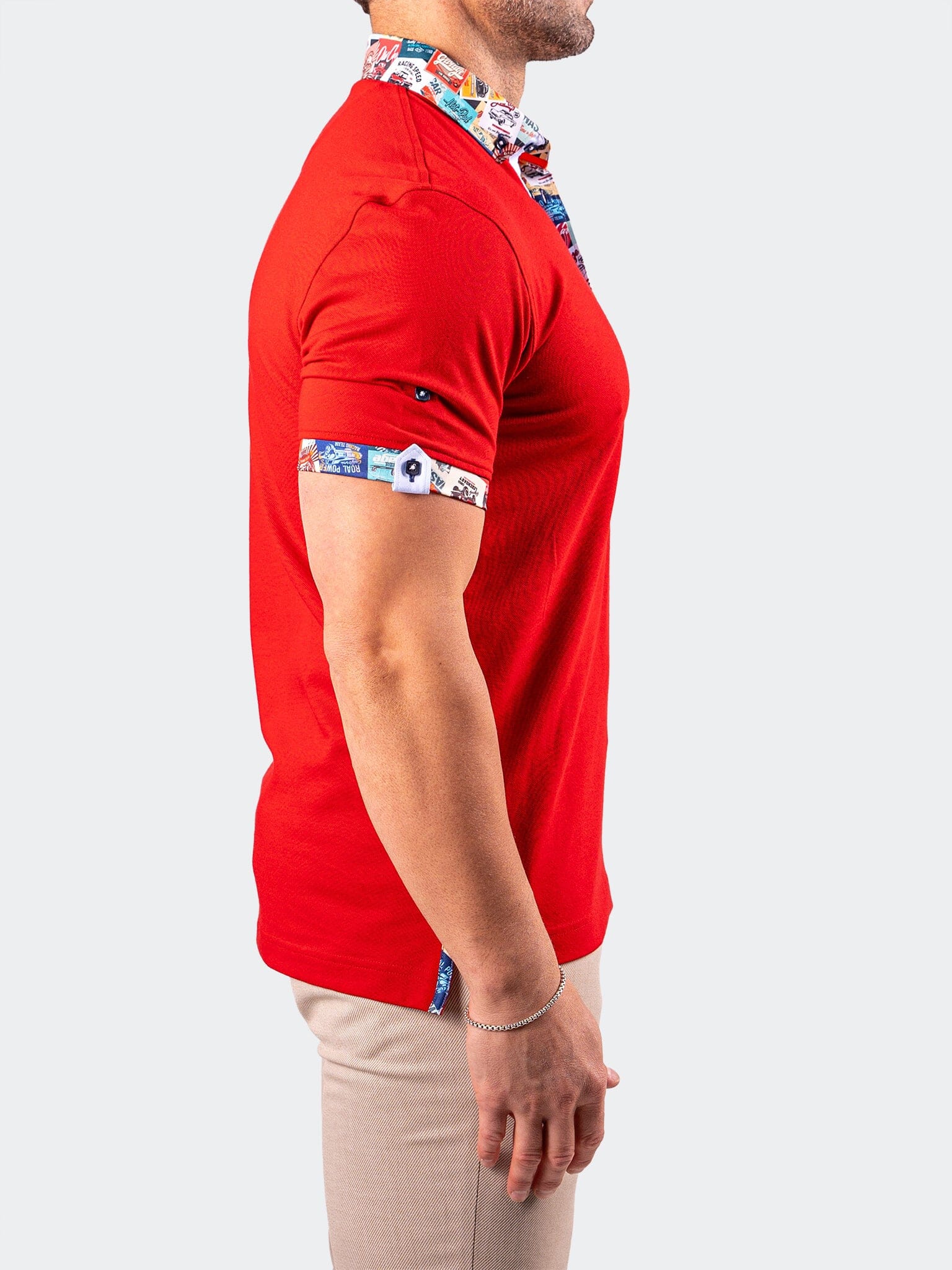 Polo CollarSolidScarlet Red