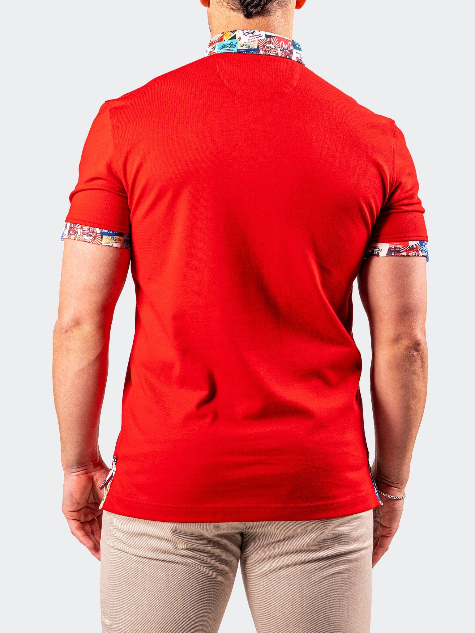 Polo CollarSolidScarlet Red